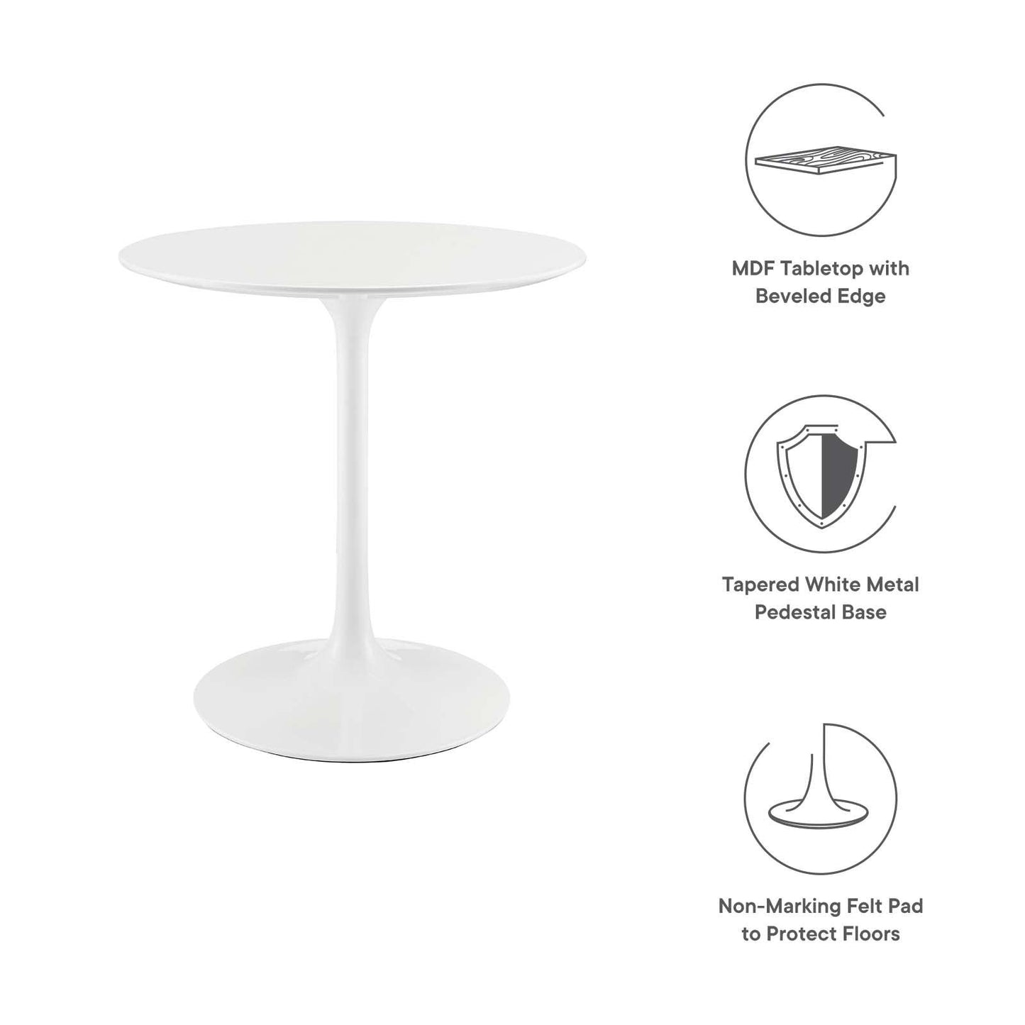 Modway Lippa 28" Round Wood Top Dining Table FredCo