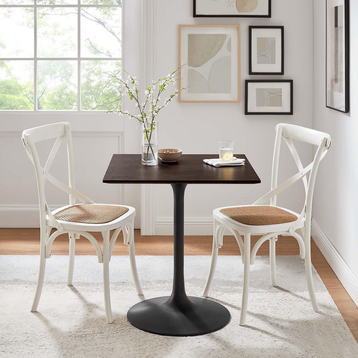 Modway Lippa 28" Square Wood Grain Square Dining Table FredCo
