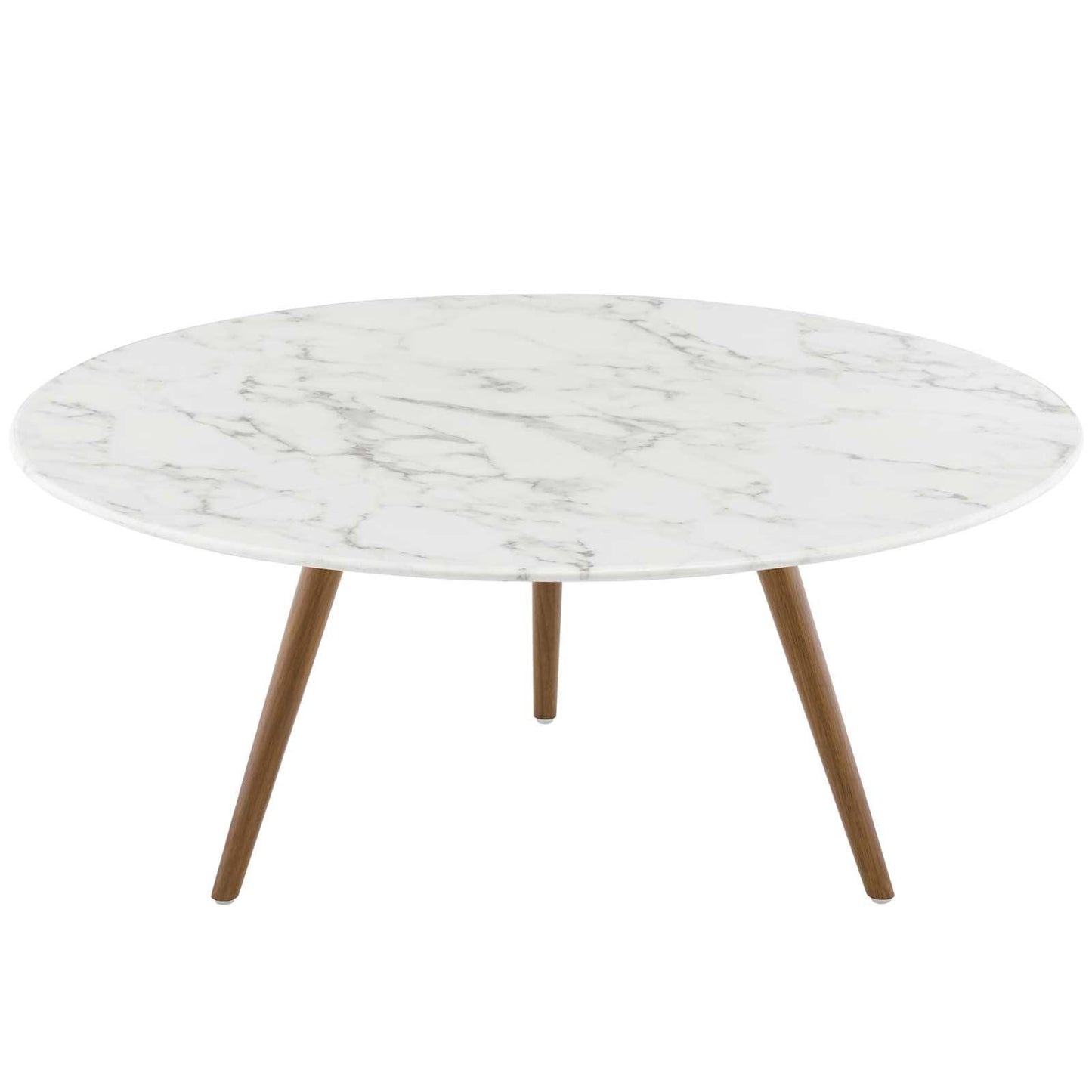 Modway Lippa 36" Round Artificial Marble Coffee Table with Tripod Base FredCo