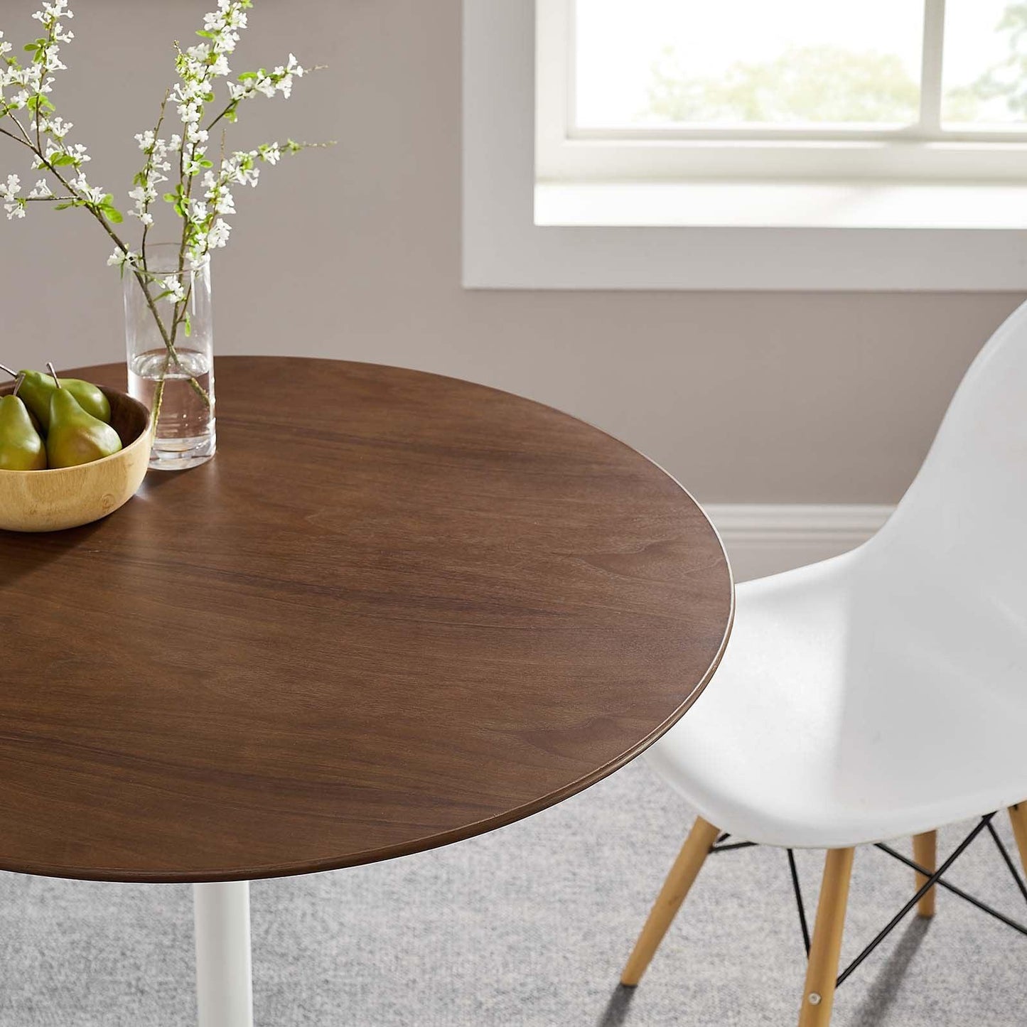 Modway Lippa 36" Round Walnut Dining Table FredCo