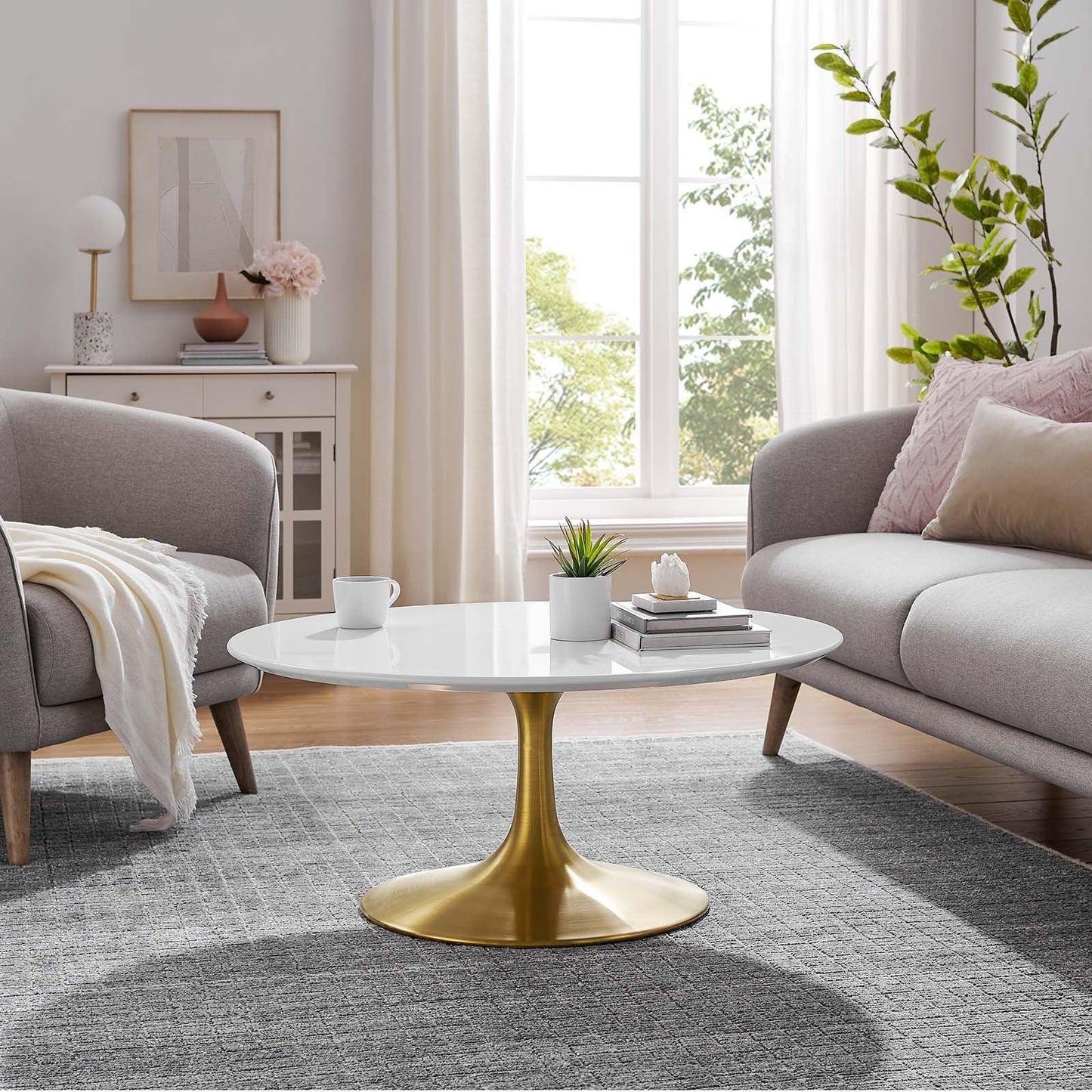 Modway Lippa 36" Round Wood Coffee Table, EEI-3250 FredCo