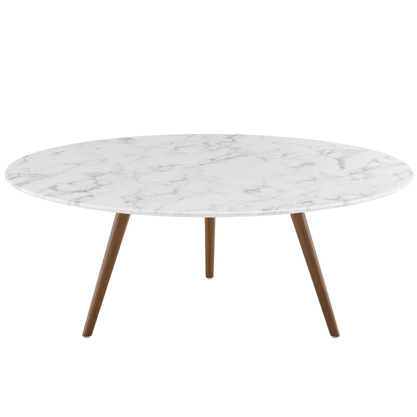 Modway Lippa 40" Round Artificial Marble Coffee Table with Tripod Base FredCo