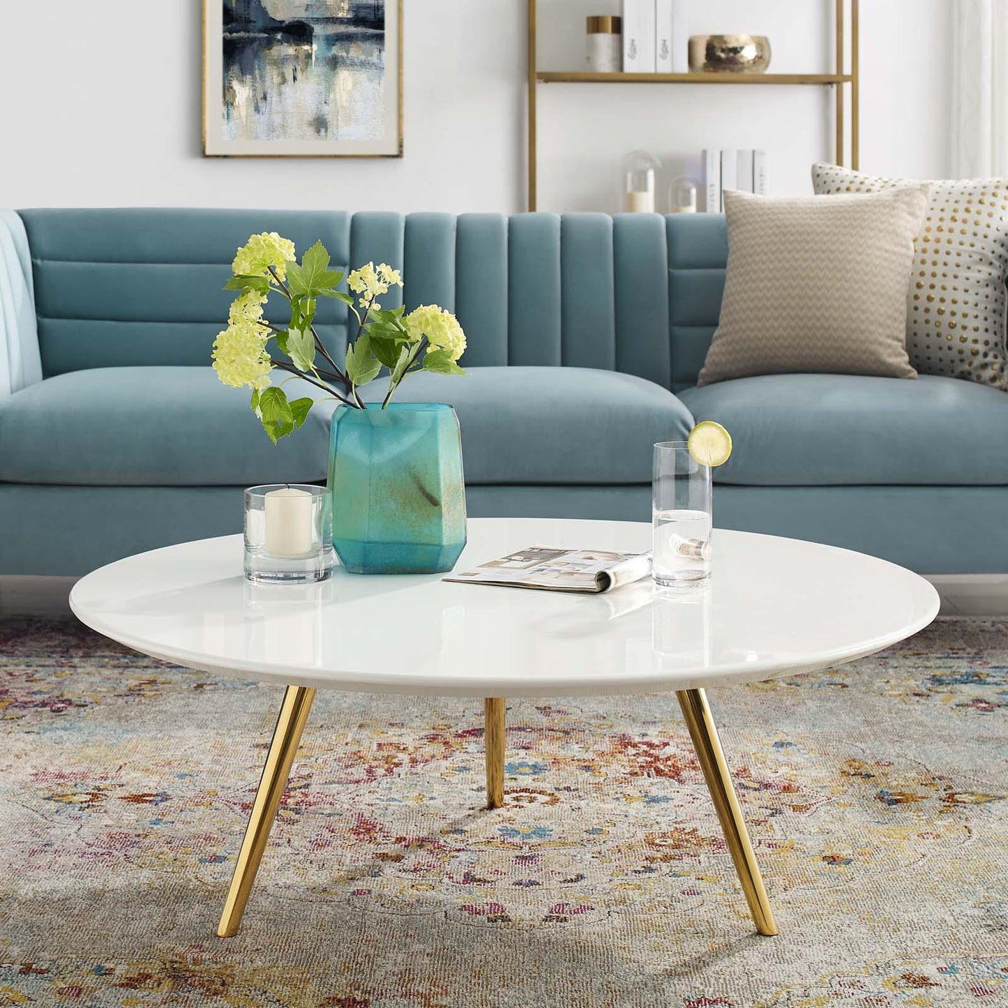 Modway Lippa 40" Round Wood Top Coffee Table with Tripod Base, EEI-3670 FredCo