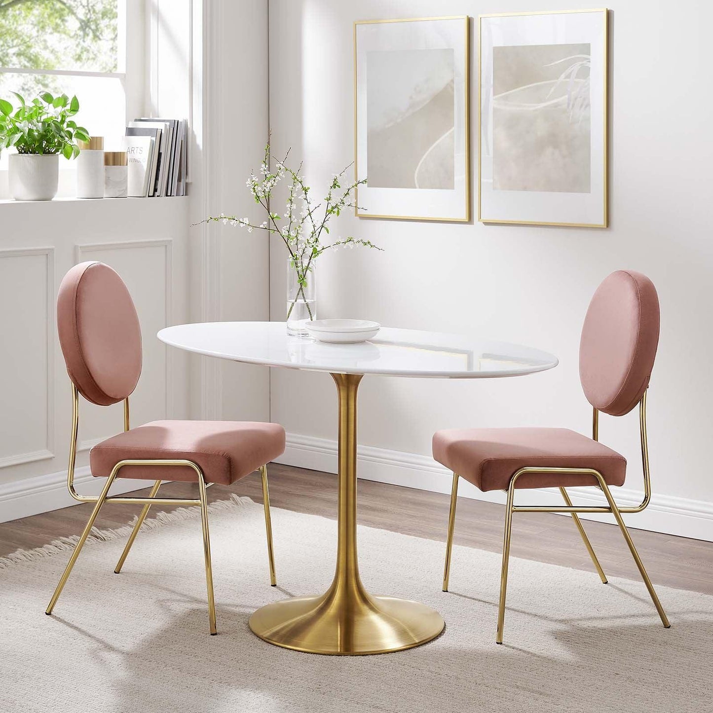 Modway Lippa 48" Oval Wood Dining Table FredCo