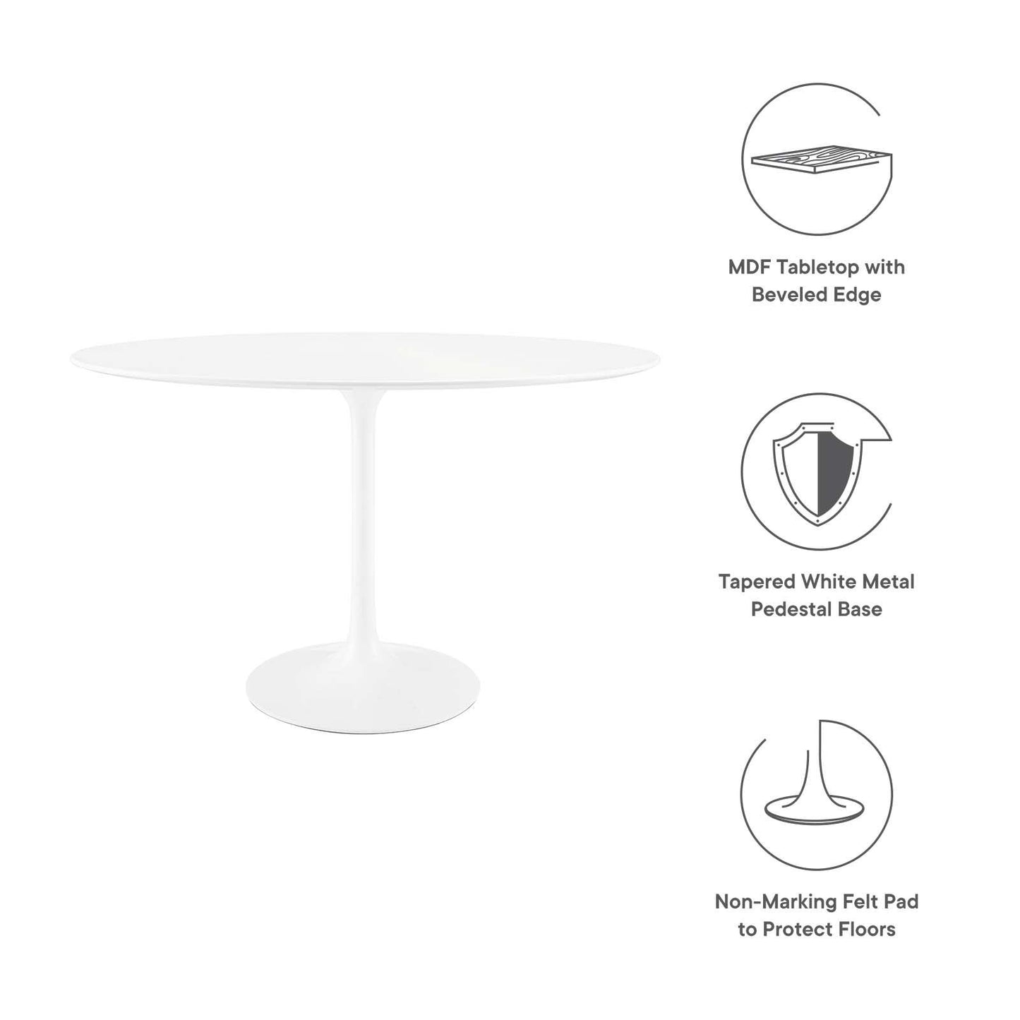 Modway Lippa 48" Oval Wood Top Dining Table FredCo