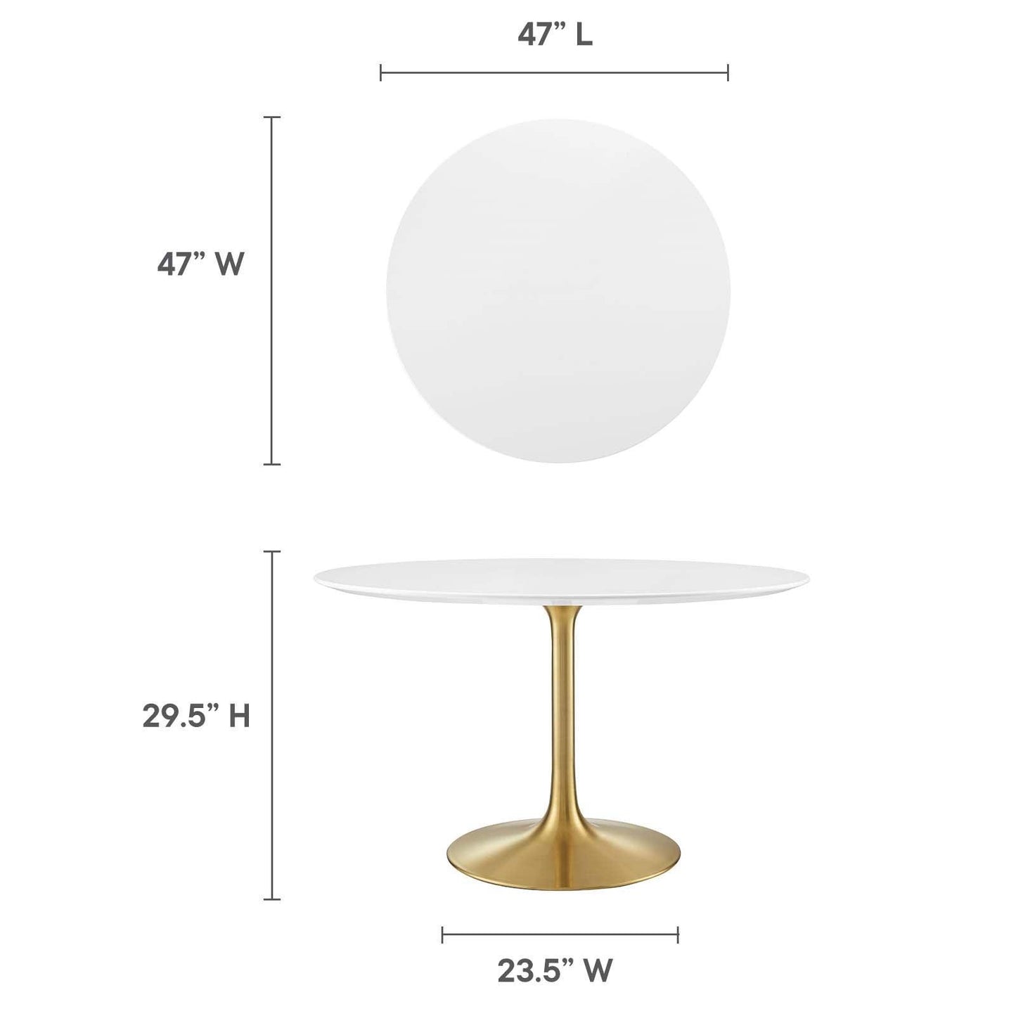 Modway Lippa 48" Round Wood Dining Table FredCo