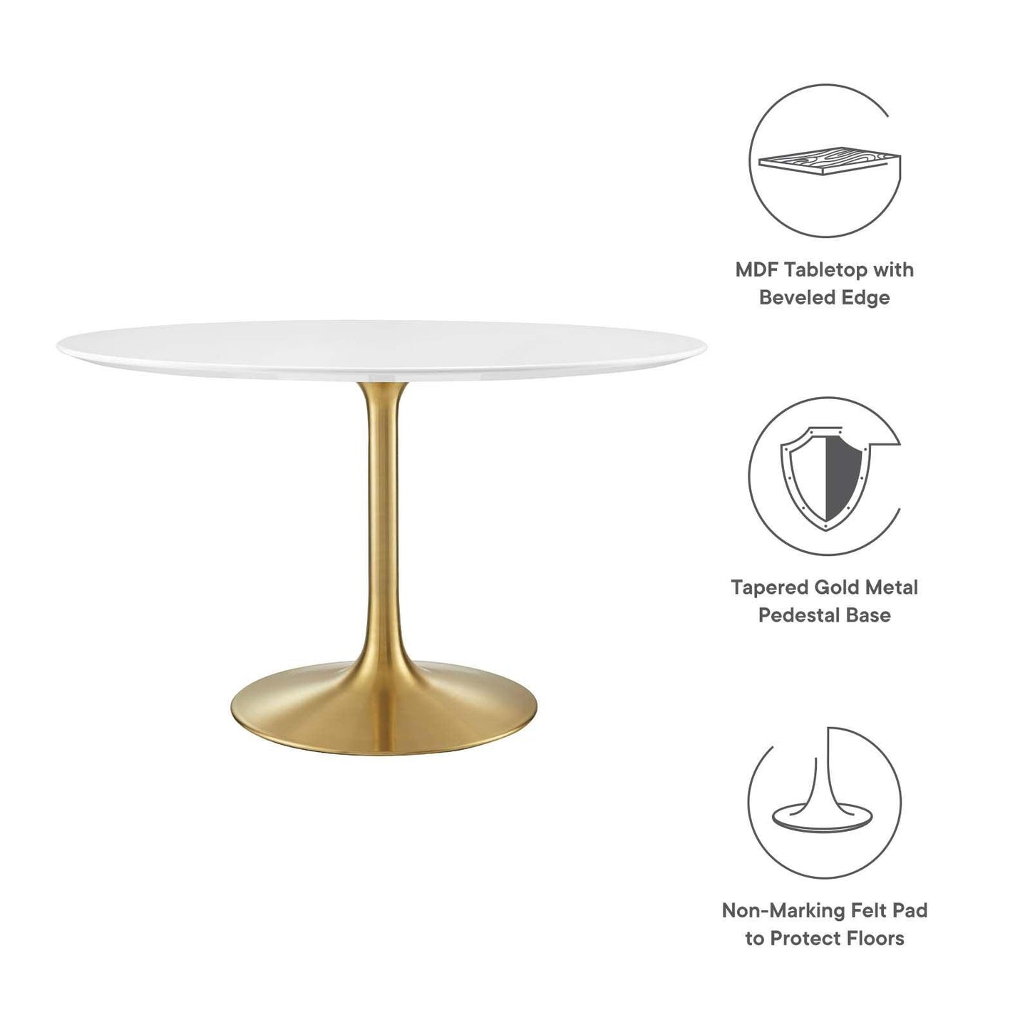 Modway Lippa 48" Round Wood Dining Table FredCo