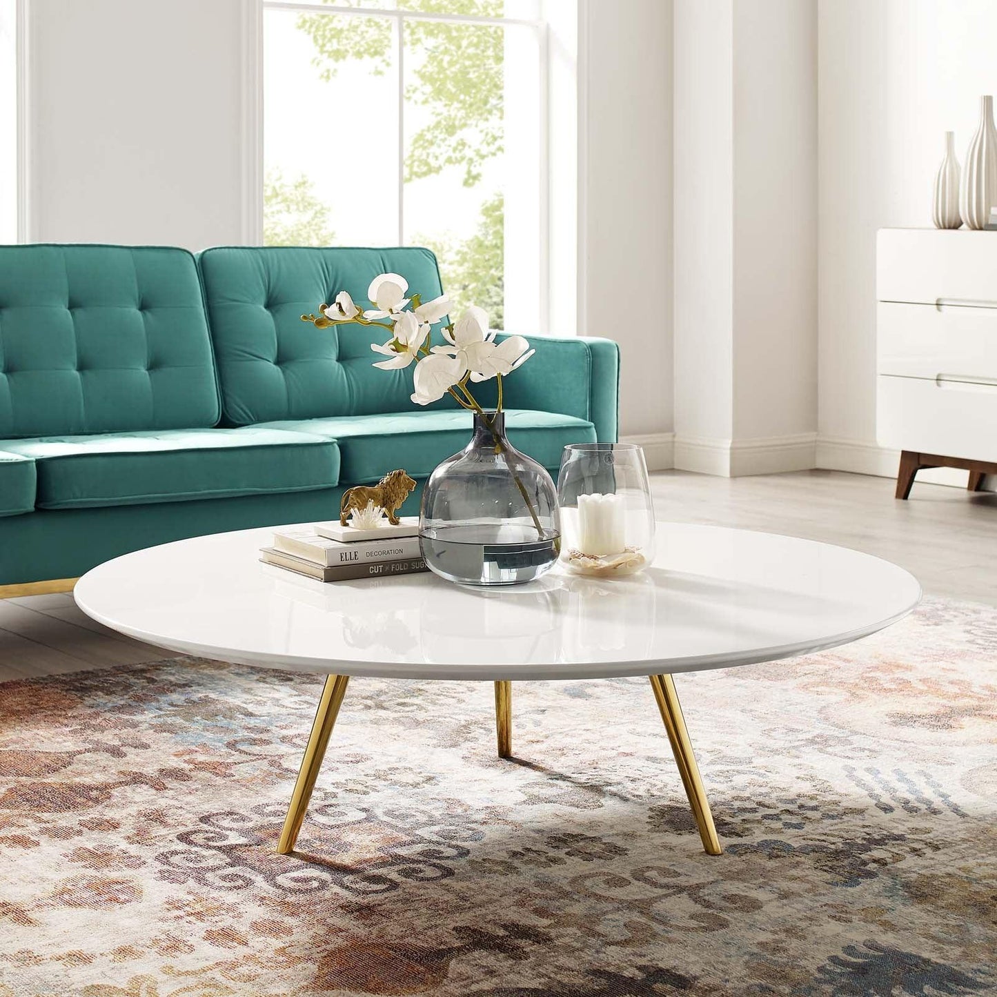 Modway Lippa 48" Round Wood Top Coffee Table with Tripod Base, EEI-3671 FredCo