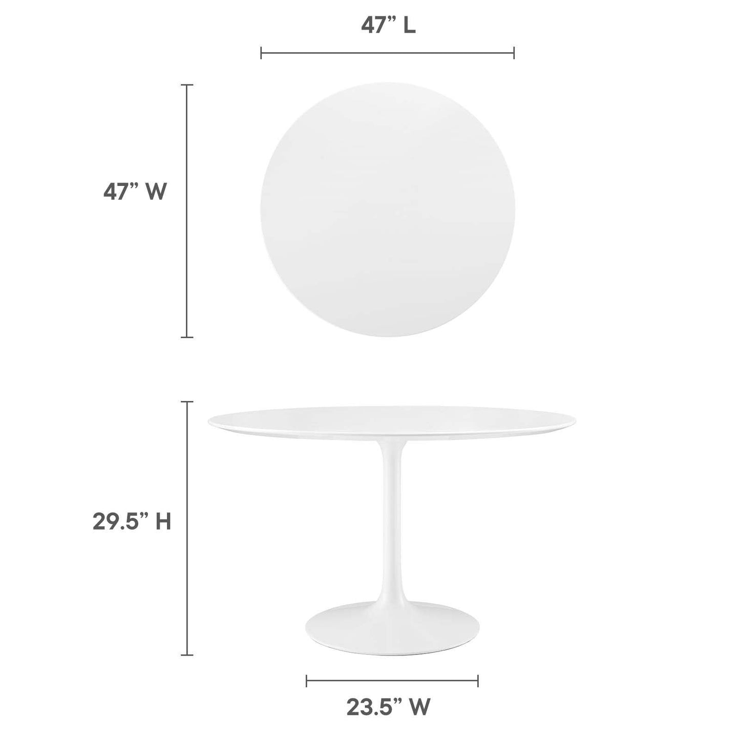 Modway Lippa 48" Round Wood Top Dining Table FredCo