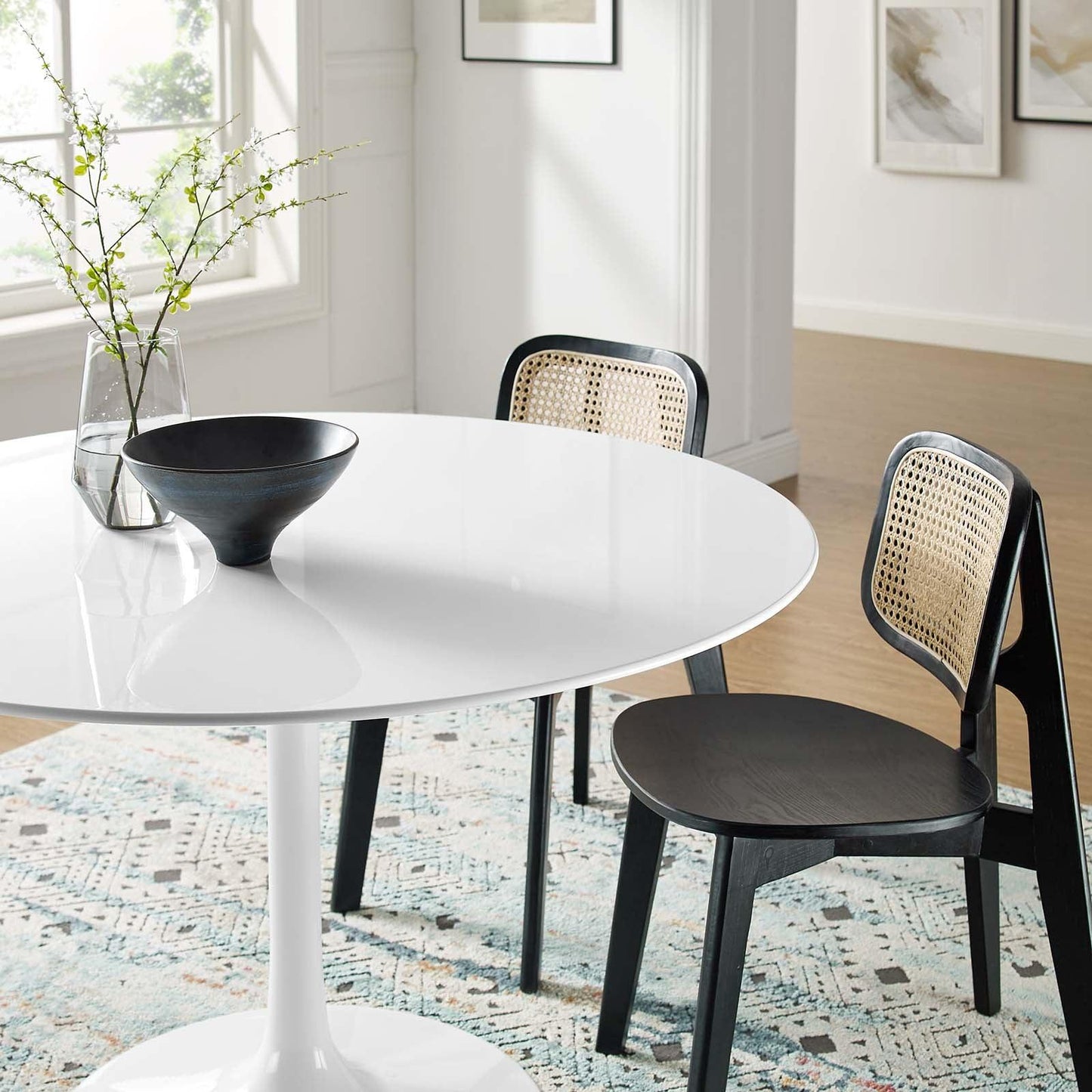 Modway Lippa 48" Round Wood Top Dining Table FredCo