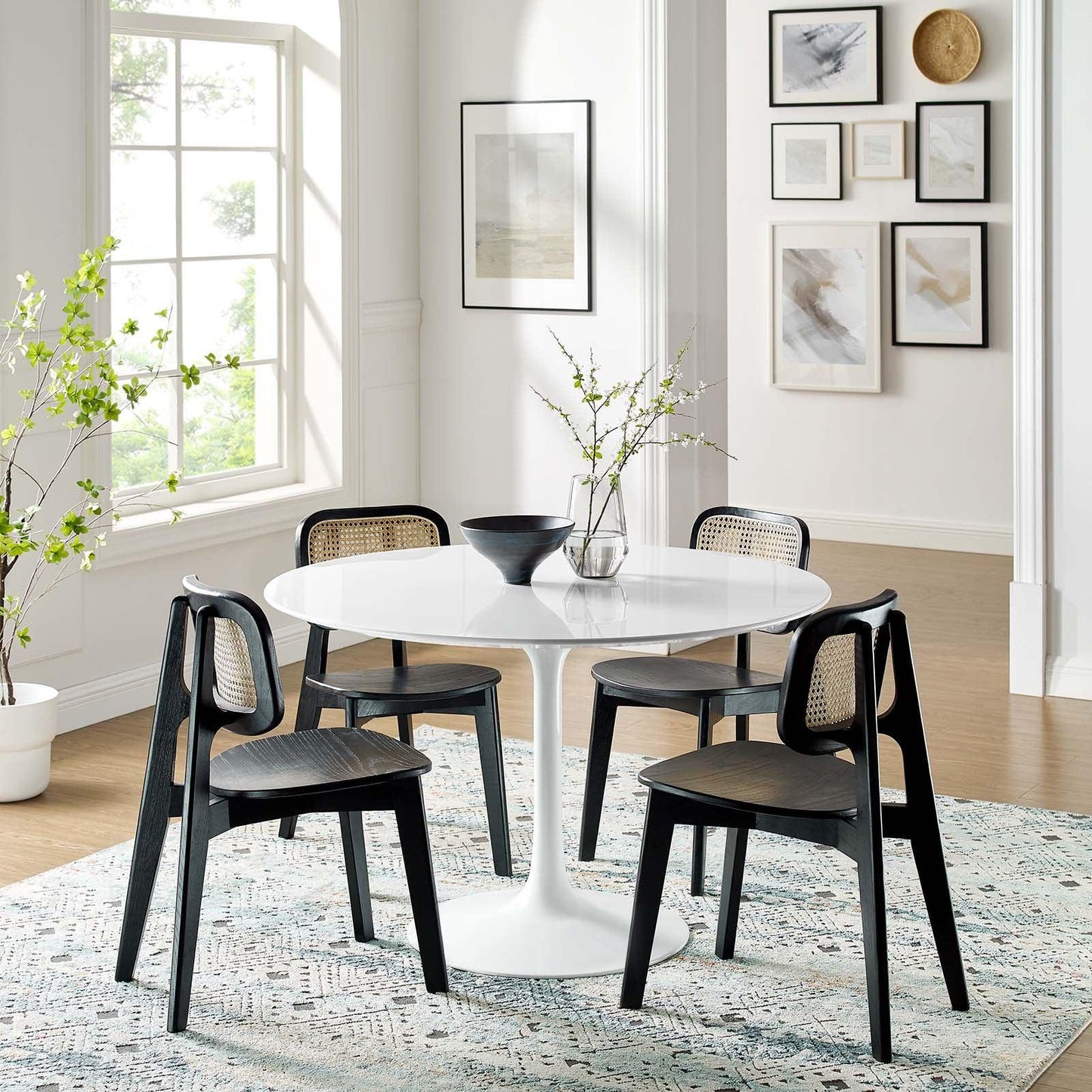 Modway Lippa 48" Round Wood Top Dining Table FredCo