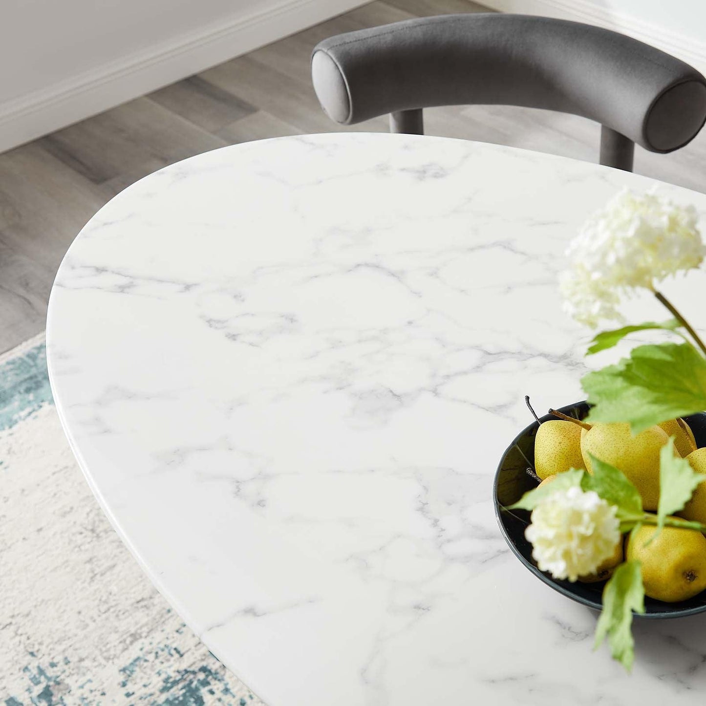 Modway Lippa 54" Oval Artificial Marble Dining Table, EEI-3235 FredCo