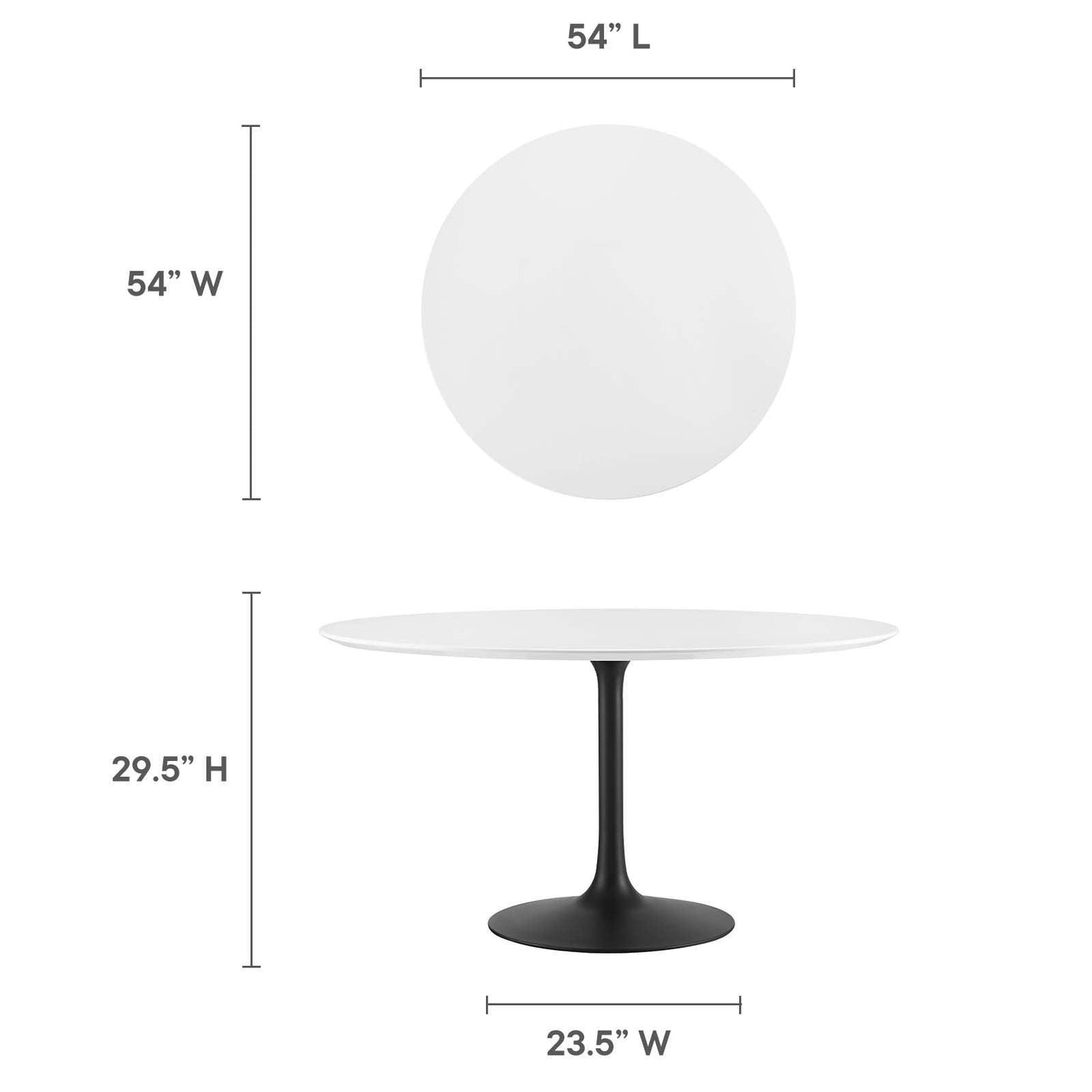 Modway Lippa 54" Round Dining Table, EEI-3523 FredCo
