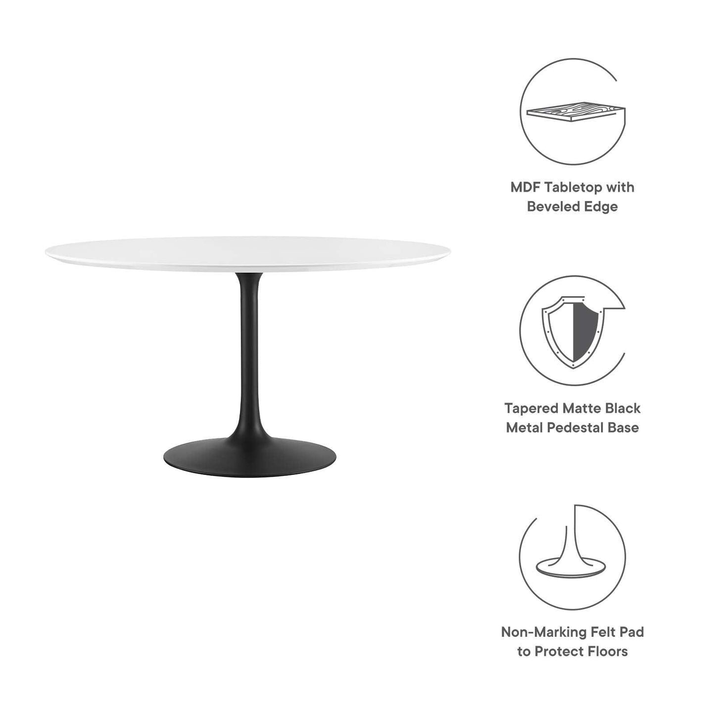 Modway Lippa 54" Round Dining Table, EEI-3523 FredCo