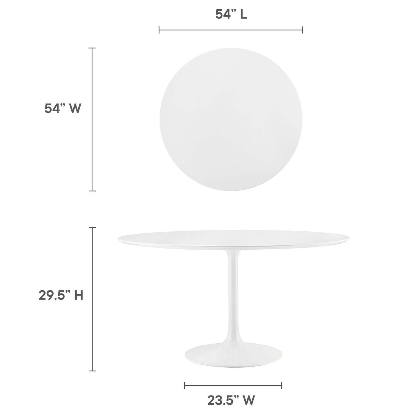 Modway Lippa 54" Round Wood Top Dining Table FredCo
