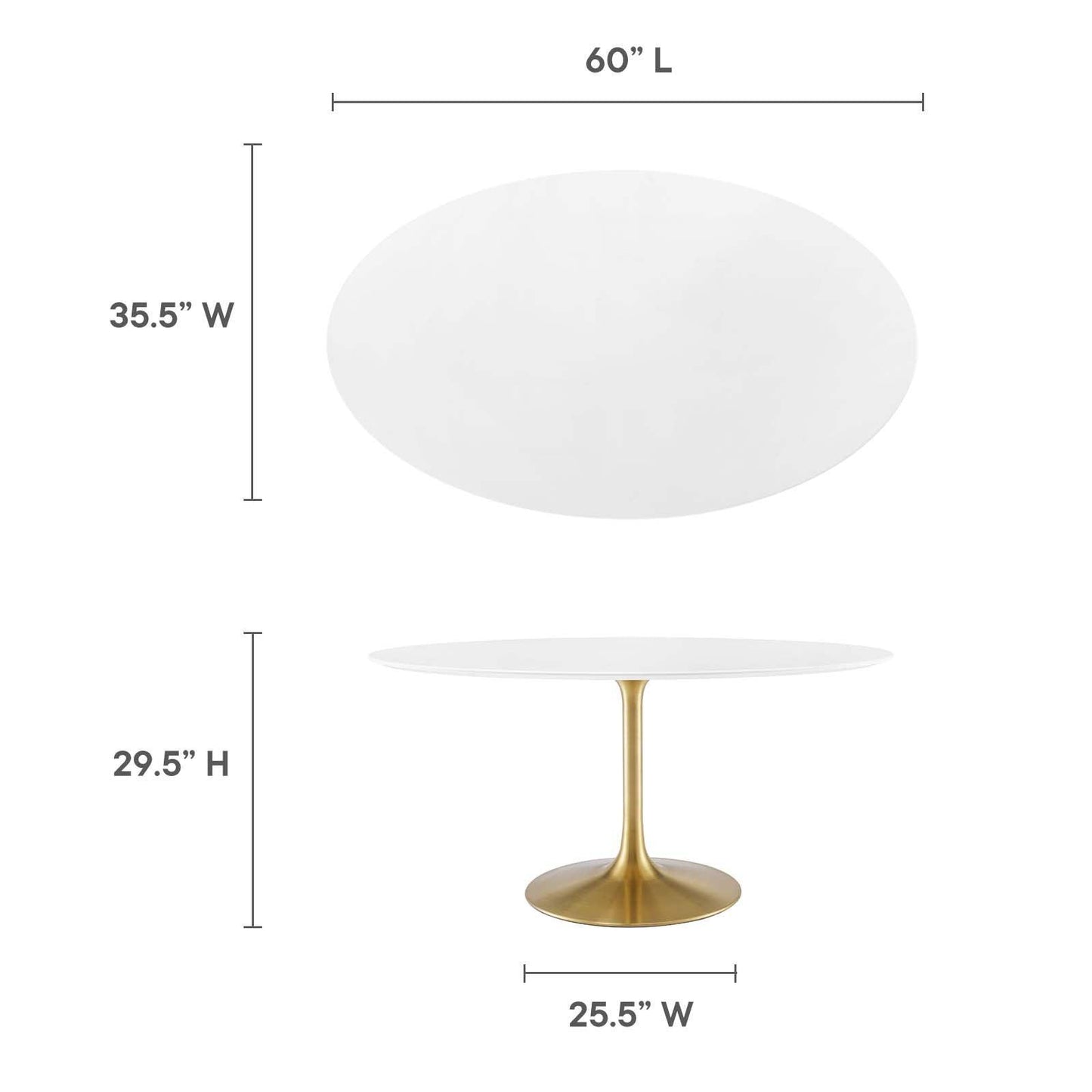Modway Lippa 60" Oval Wood Dining Table FredCo