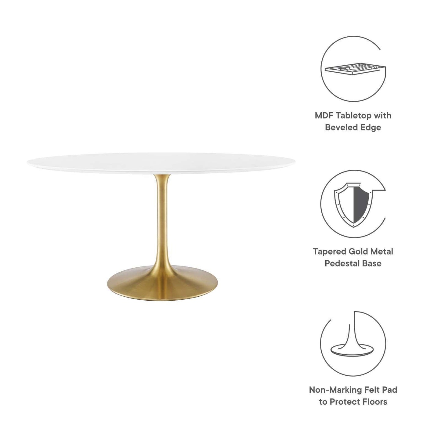 Modway Lippa 60" Oval Wood Dining Table FredCo