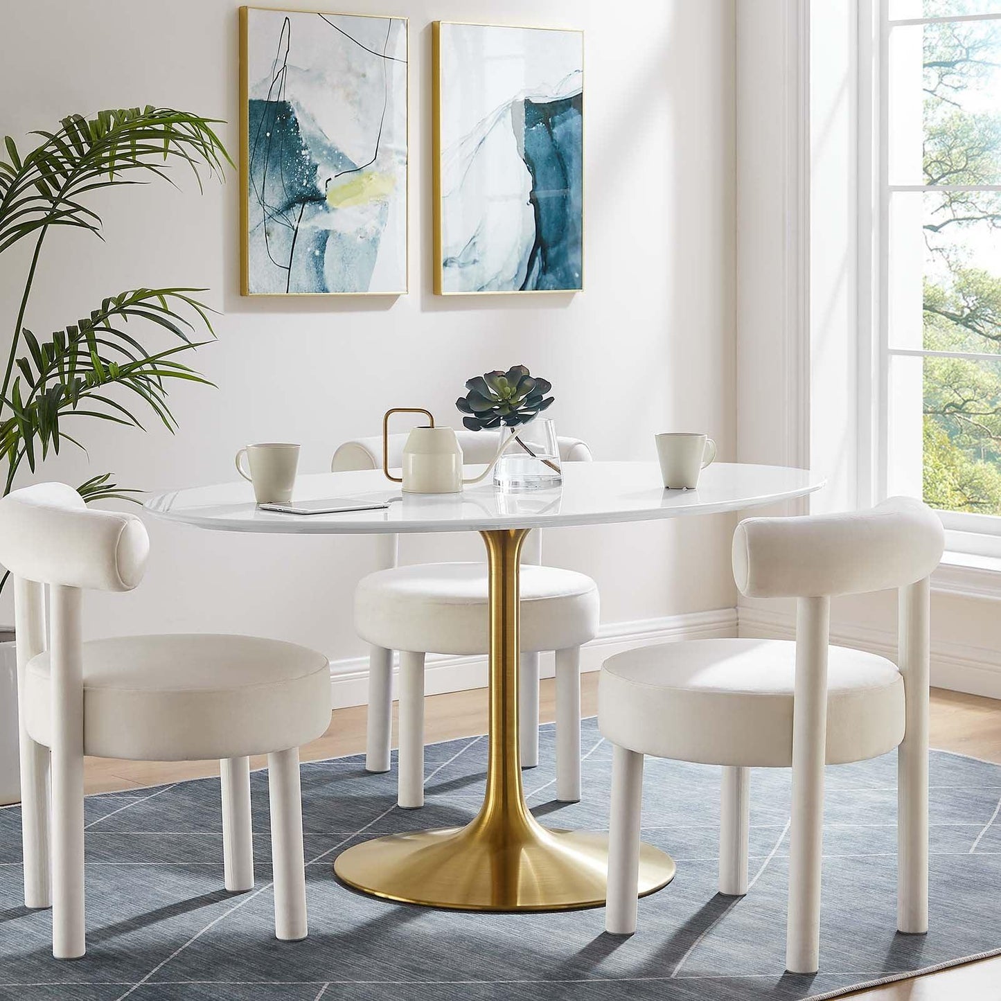 Modway Lippa 60" Oval Wood Dining Table FredCo
