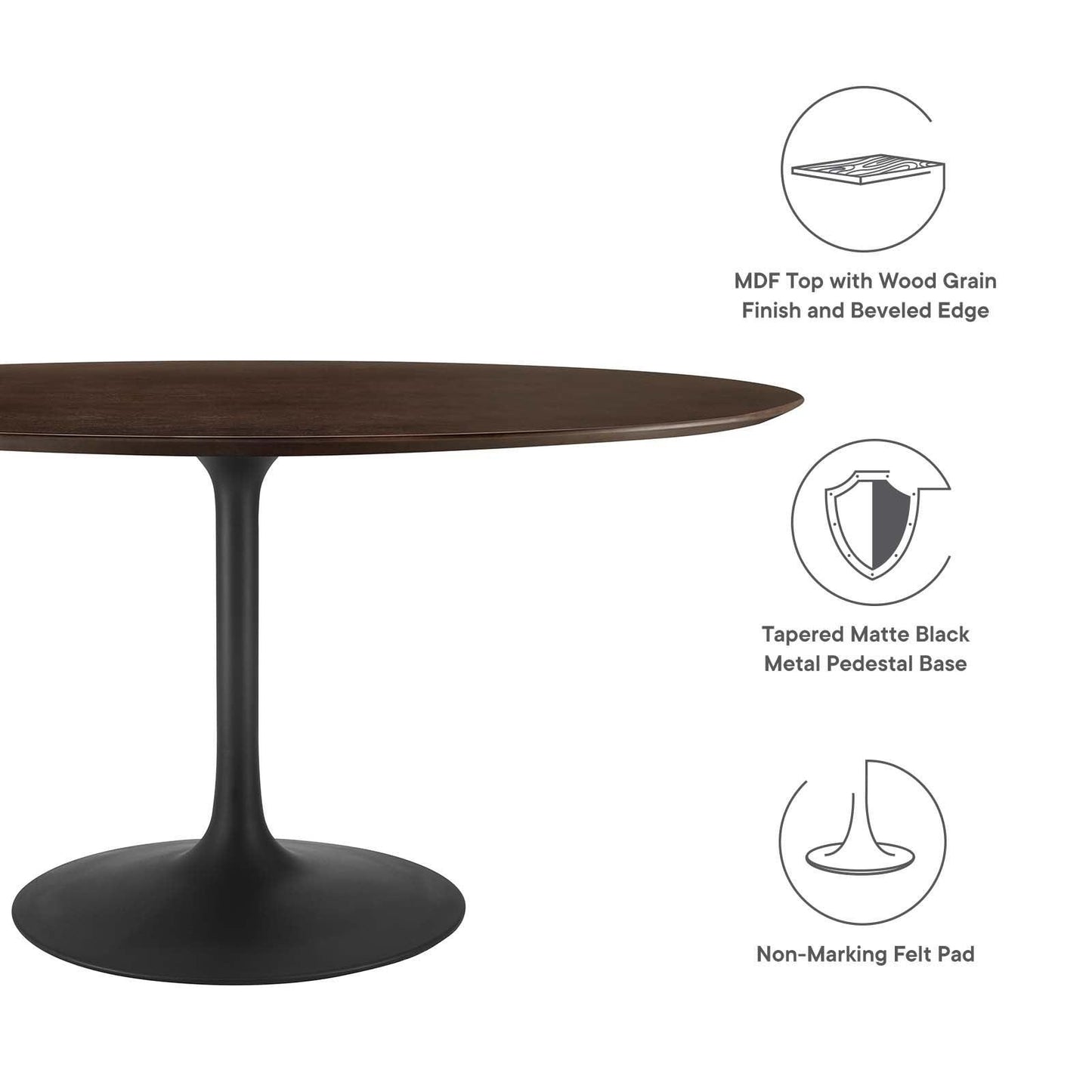 Modway Lippa 60" Oval Wood Grain Dining Table FredCo