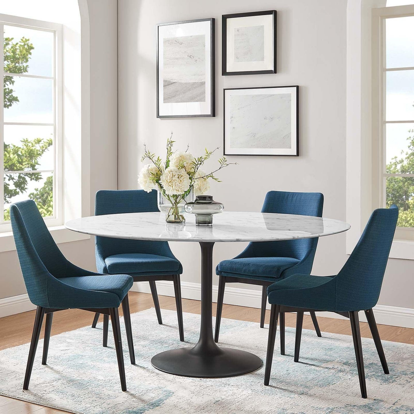 Modway Lippa 60" Round Artificial Marble Dining Table, EEI-3529 FredCo