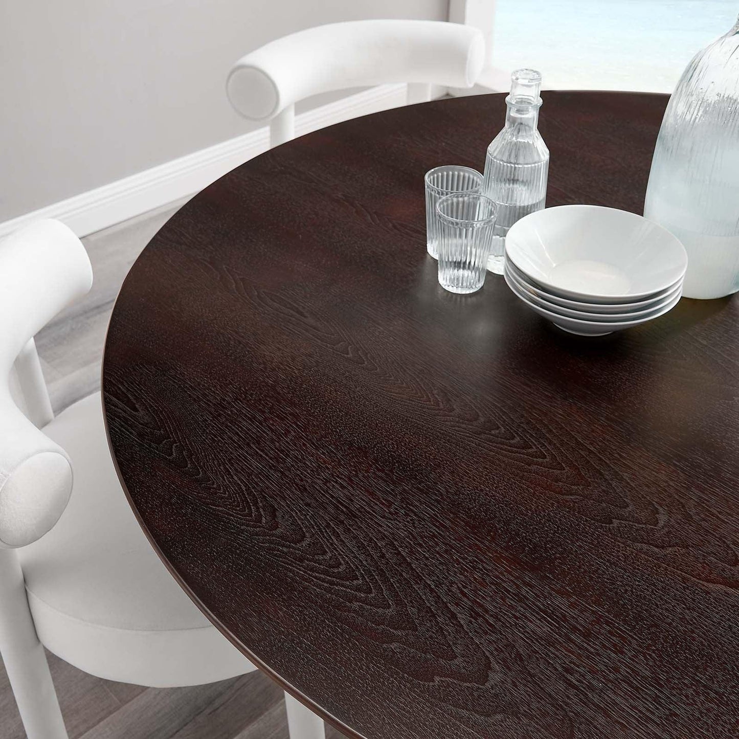 Modway Lippa 60" Round Walnut Dining Table FredCo