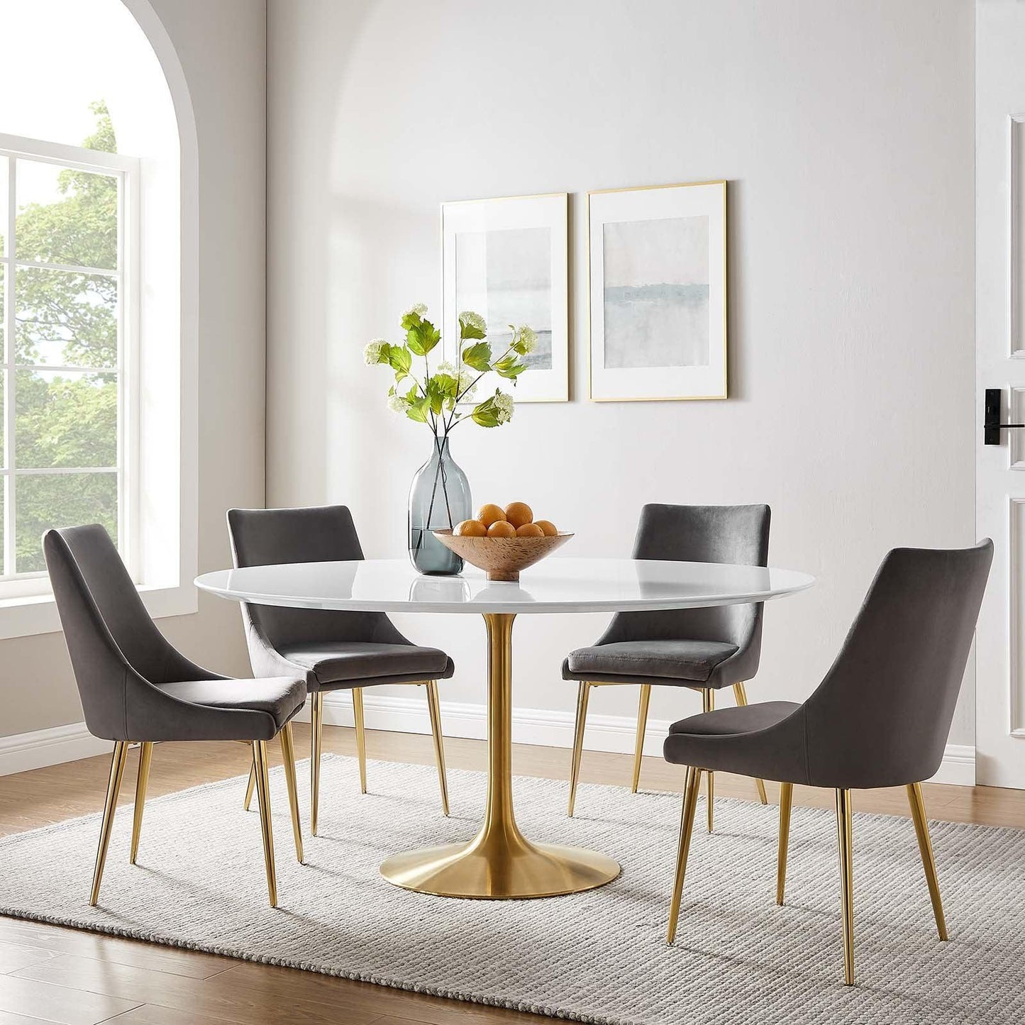 Modway Lippa 60" Round Wood Dining Table FredCo