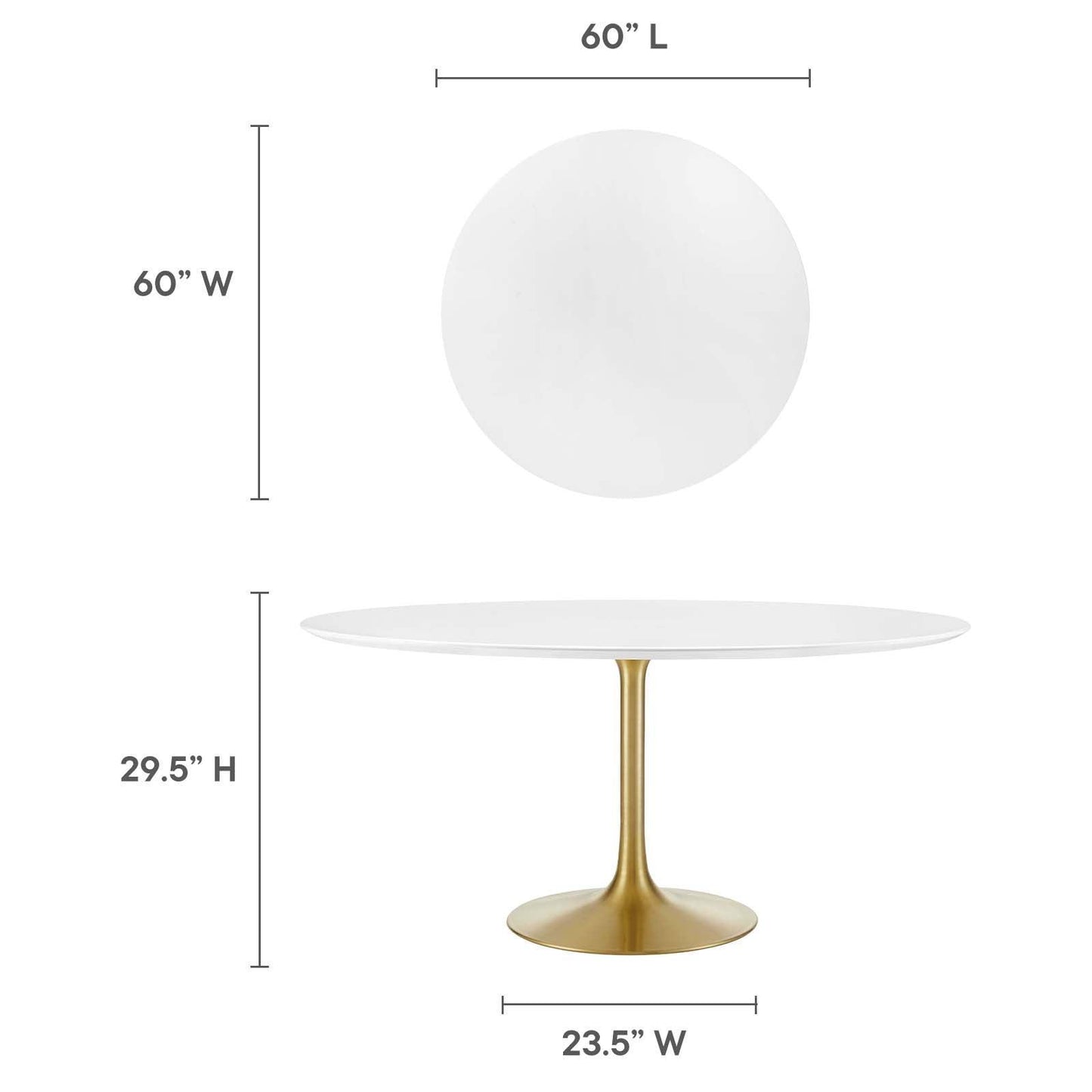 Modway Lippa 60" Round Wood Dining Table FredCo