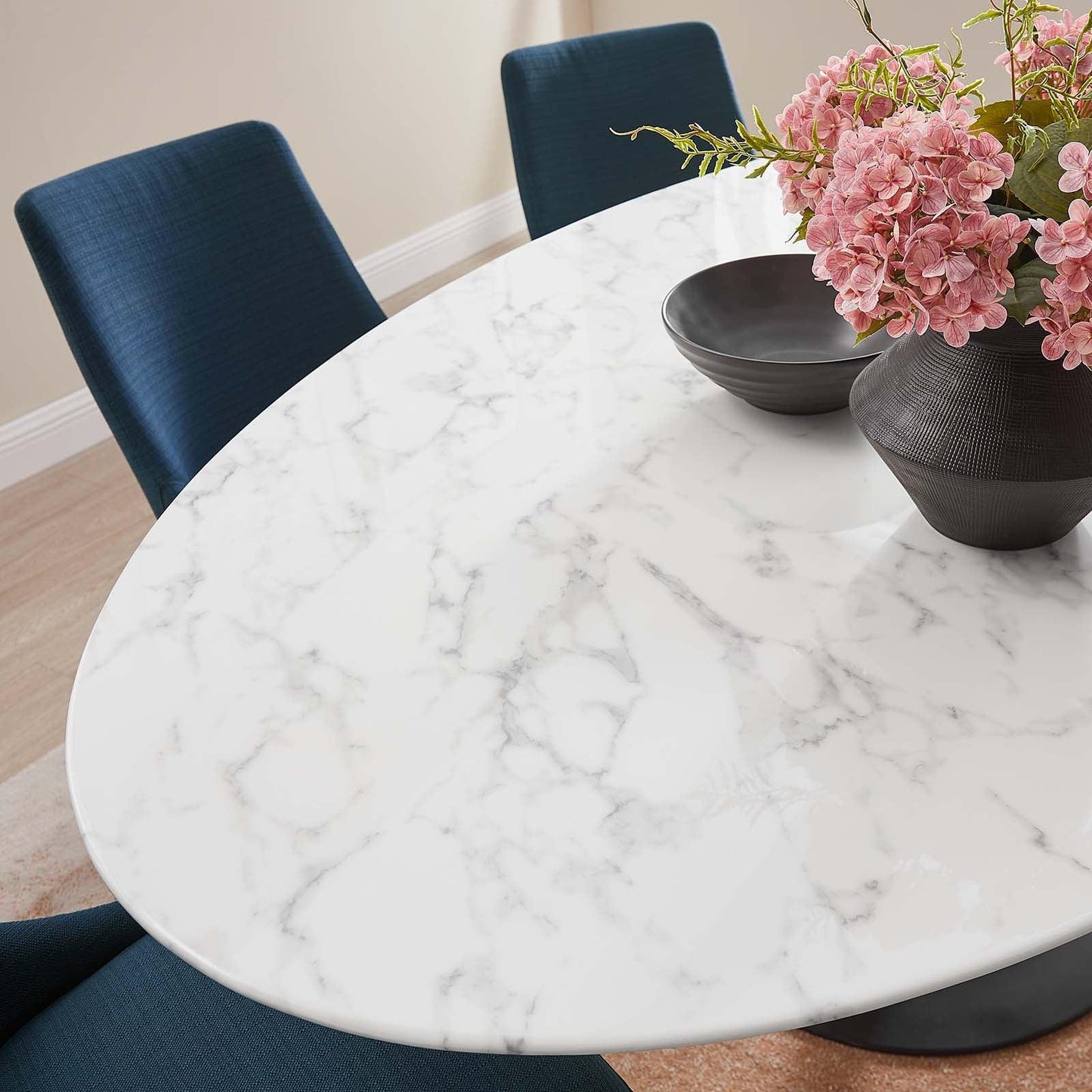 Modway Lippa 78" Oval Artificial Marble Dining Table, EEI-3542 FredCo