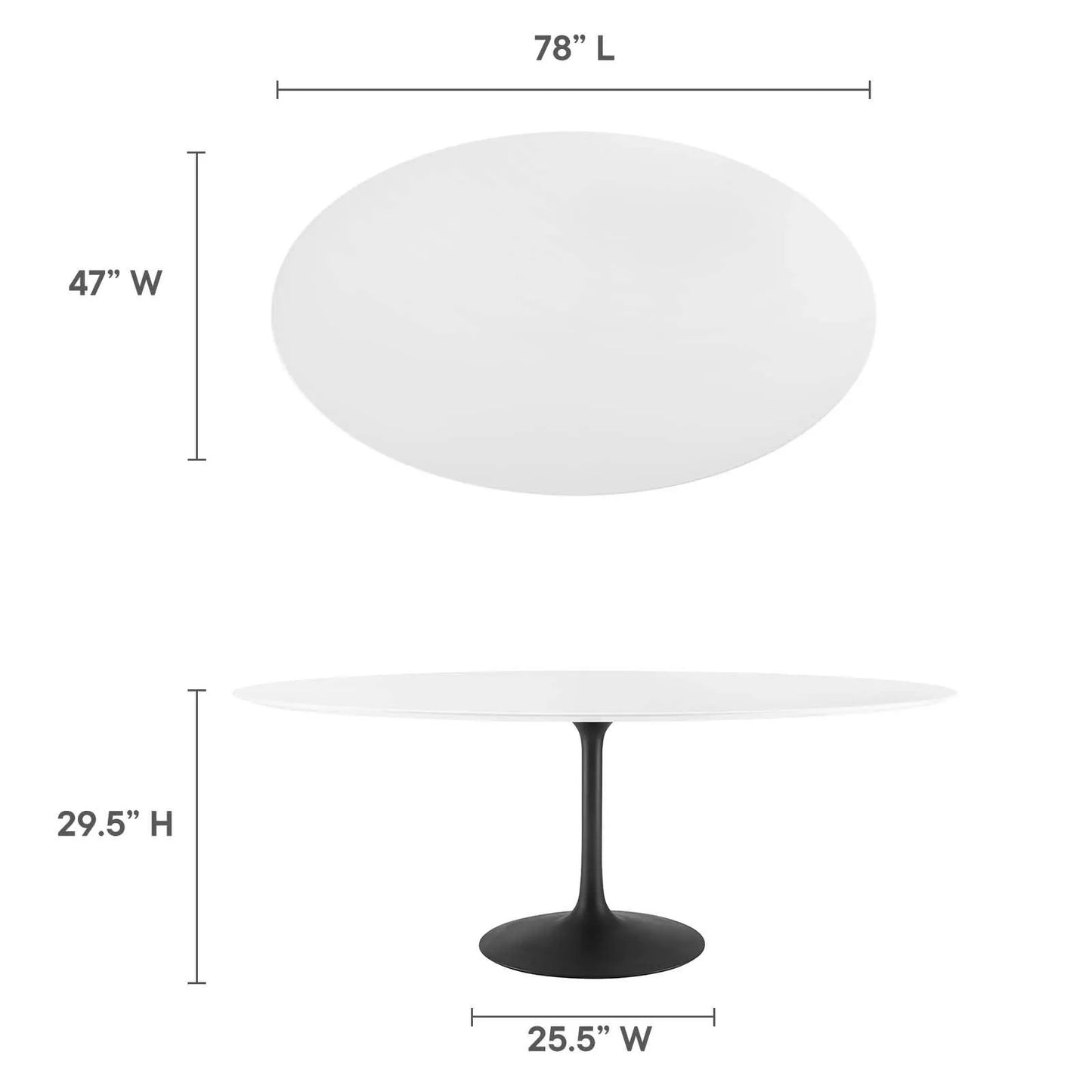 Modway Lippa 78" Oval Dining Table FredCo