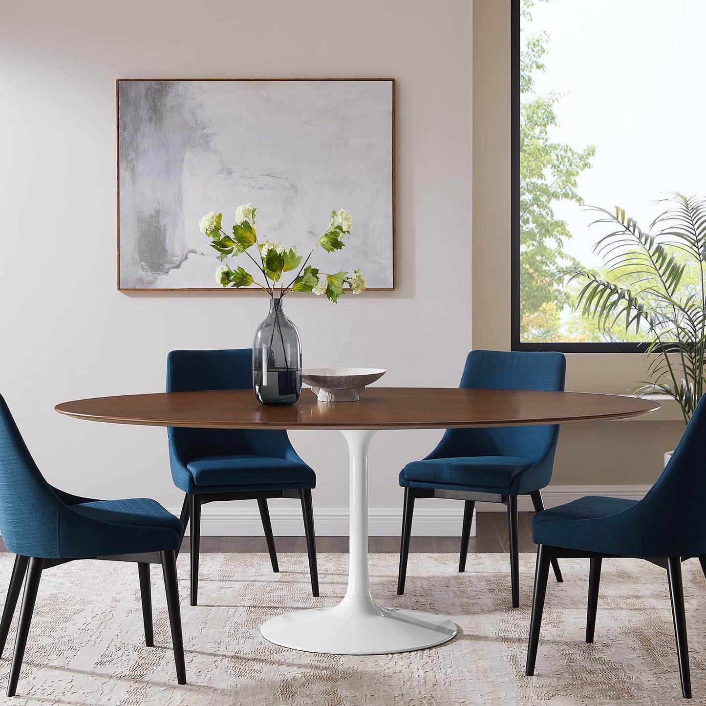Modway Lippa 78" Oval Wood Dining Table FredCo