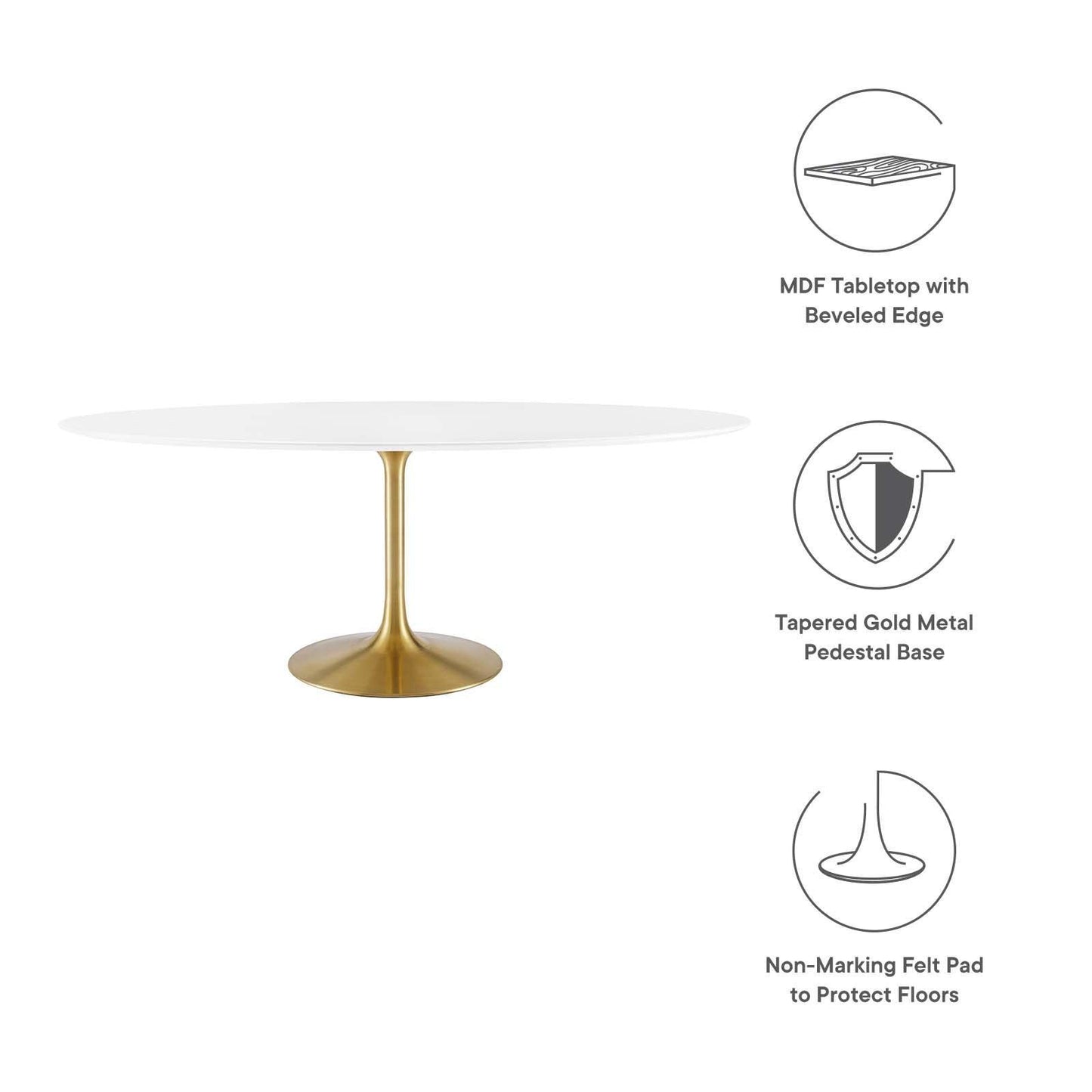 Modway Lippa 78" Oval Wood Dining Table, EEI-3255 FredCo