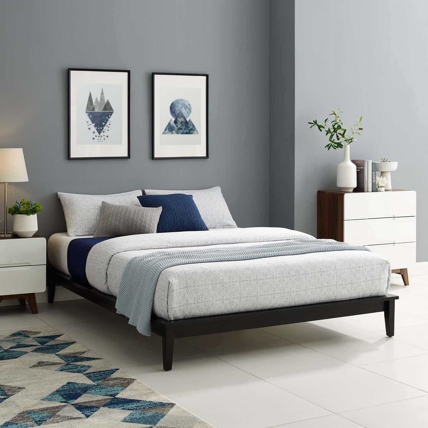 Modway Lodge Queen Wood Platform Bed Frame FredCo