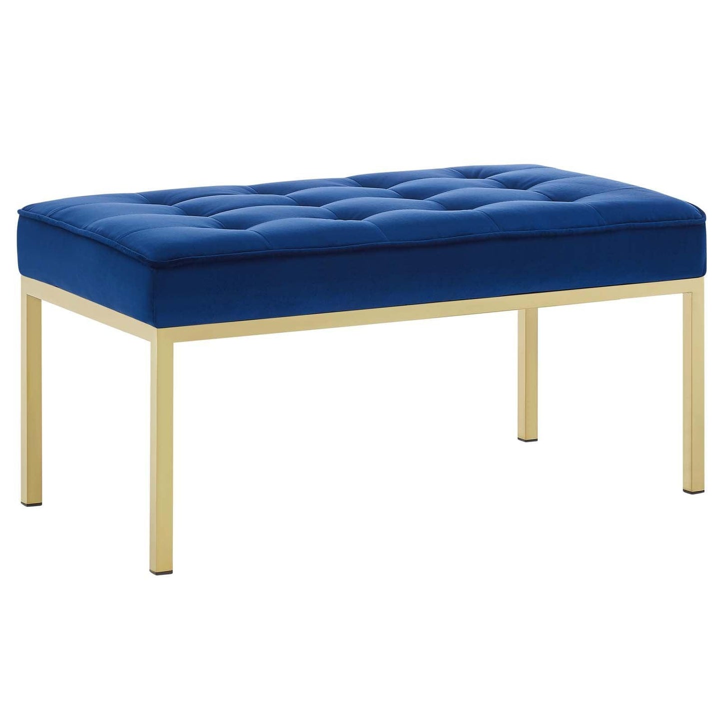 Modway Loft Gold Stainless Steel Leg Medium Performance Velvet Bench FredCo