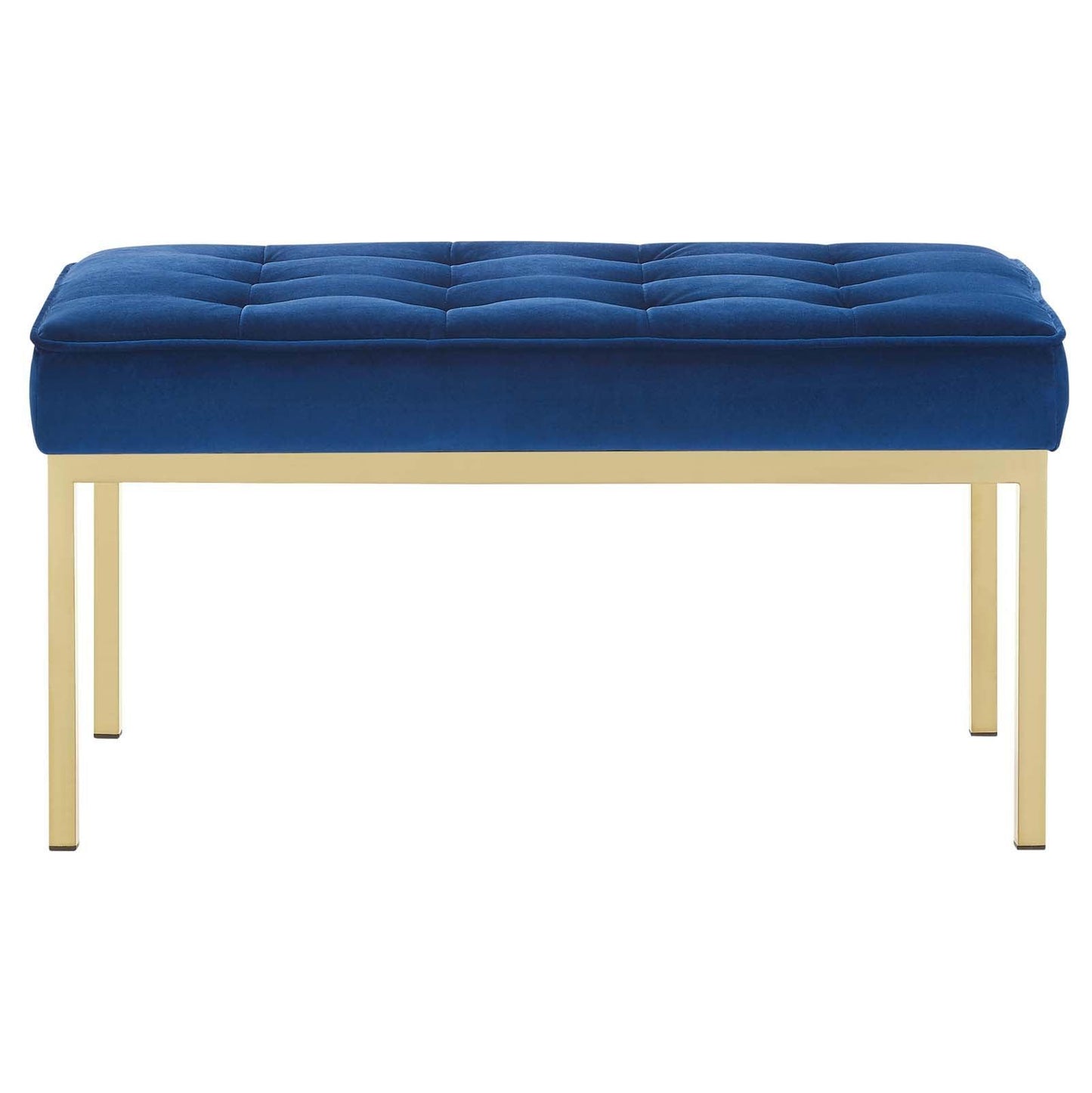 Modway Loft Gold Stainless Steel Leg Medium Performance Velvet Bench FredCo