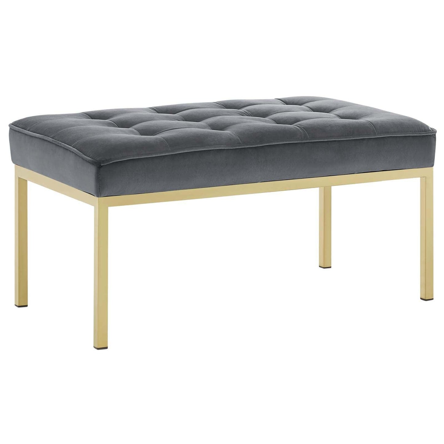 Modway Loft Gold Stainless Steel Leg Medium Performance Velvet Bench FredCo