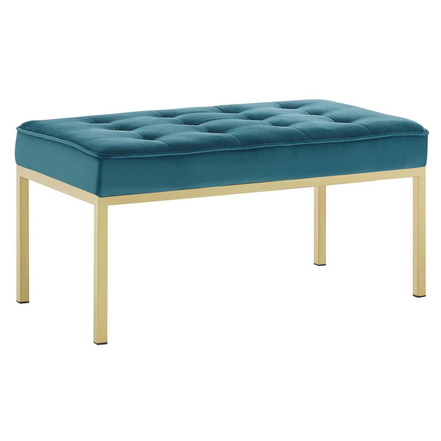 Modway Loft Gold Stainless Steel Leg Medium Performance Velvet Bench FredCo