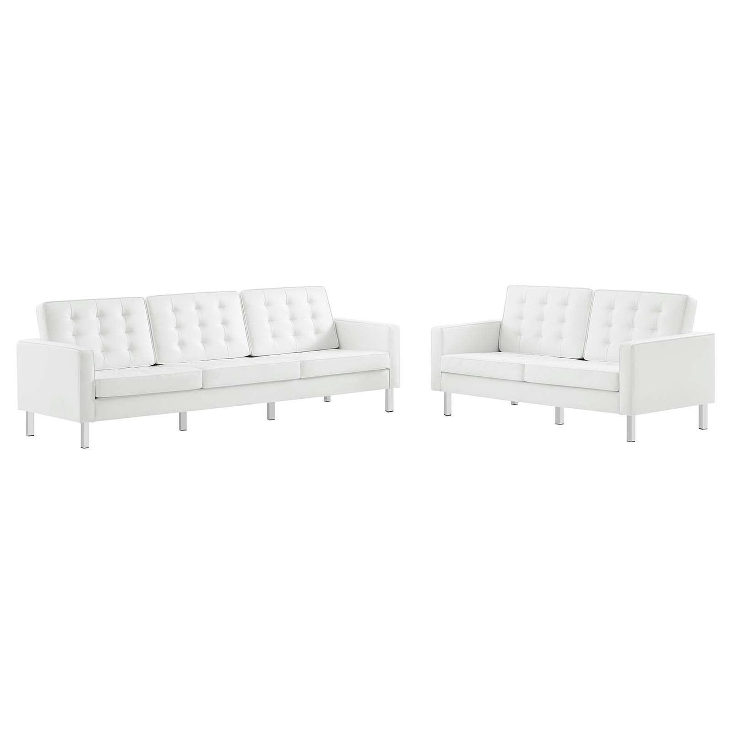 Modway Loft Tufted Vegan Leather 2-Piece Furniture Set FredCo