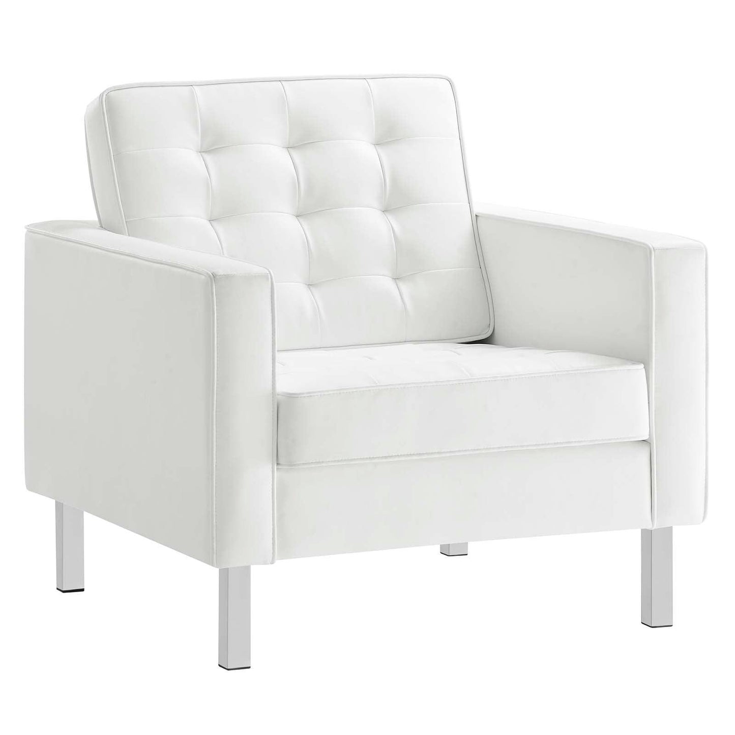 Modway Loft Tufted Vegan Leather Armchair FredCo