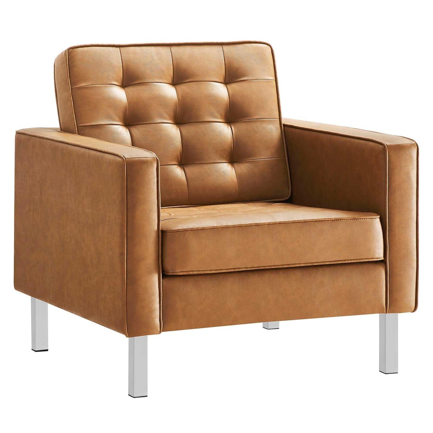 Modway Loft Tufted Vegan Leather Armchair FredCo