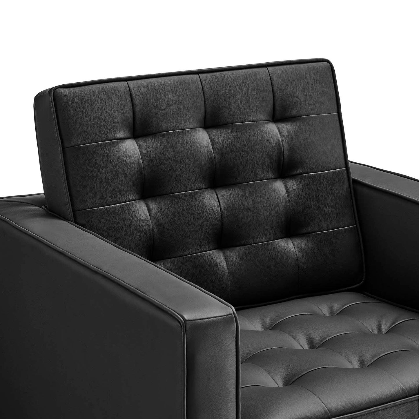 Modway Loft Tufted Vegan Leather Armchair FredCo