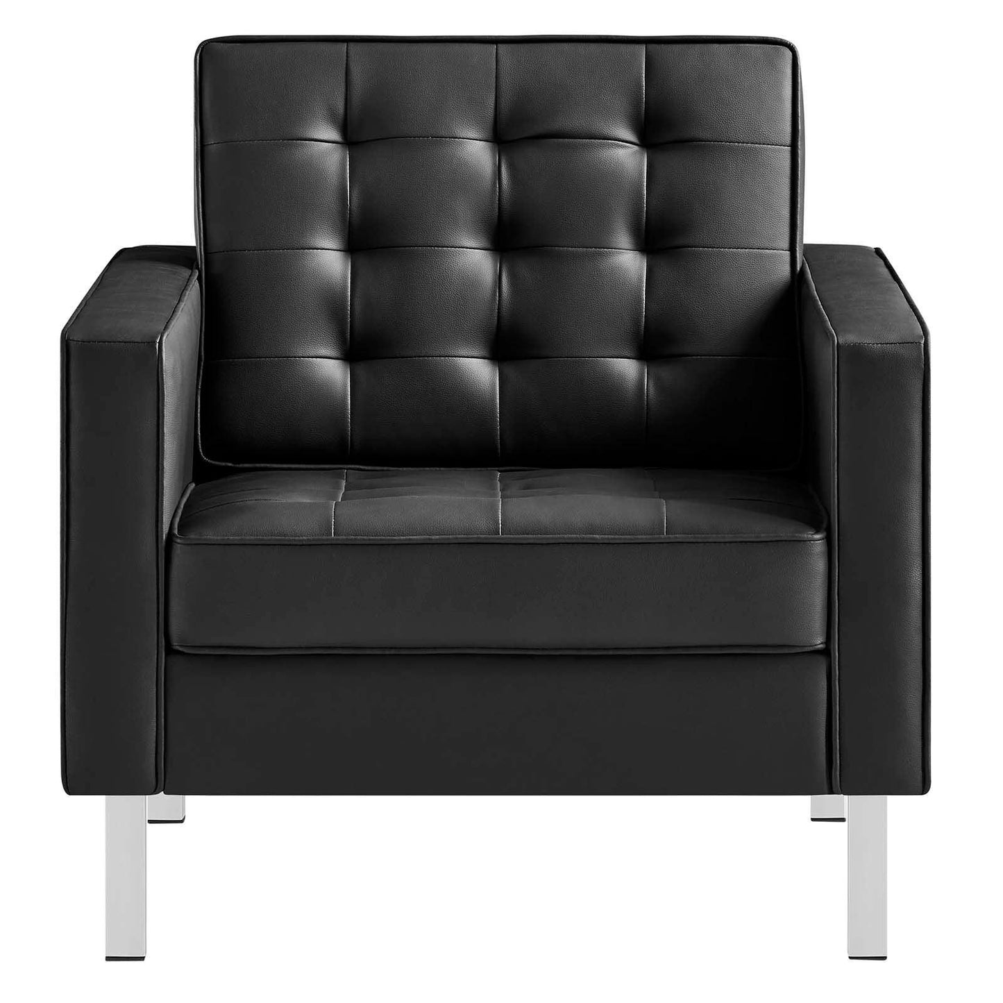 Modway Loft Tufted Vegan Leather Armchair FredCo