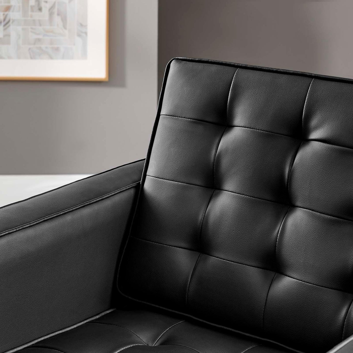 Modway Loft Tufted Vegan Leather Armchair FredCo
