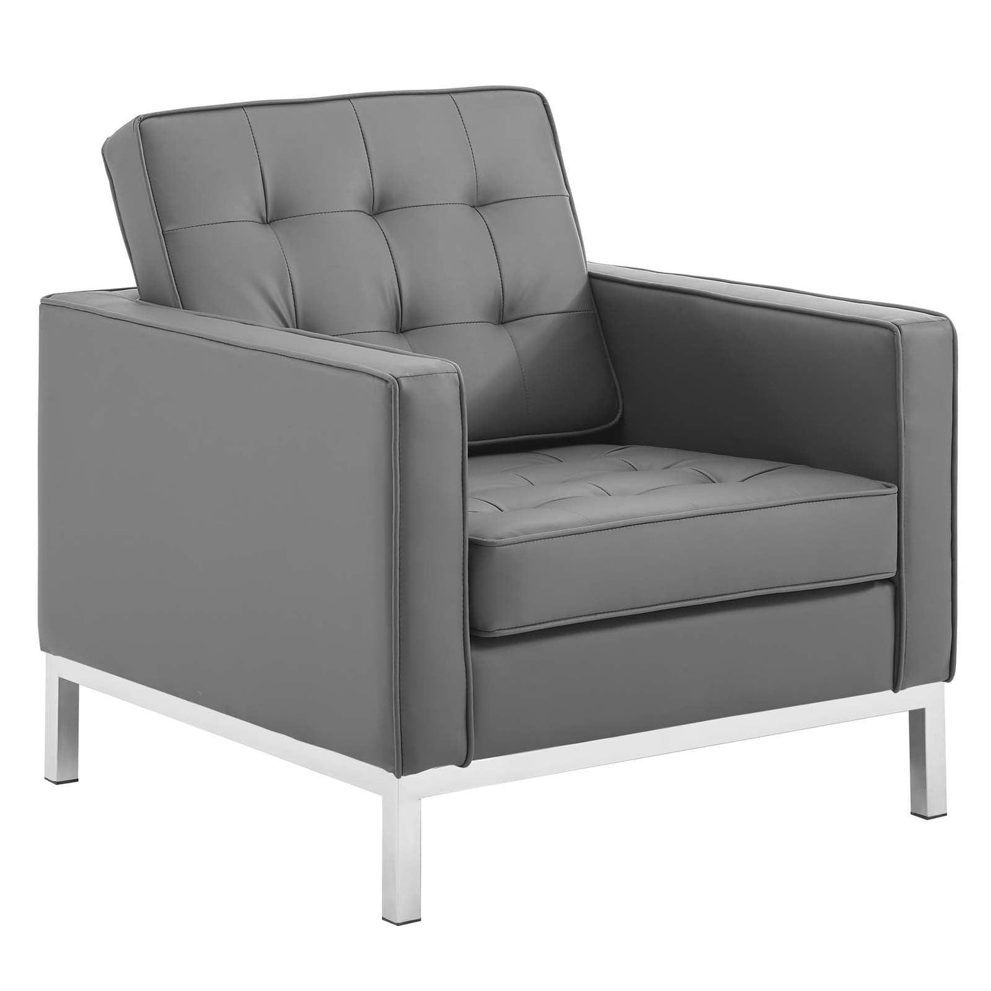 Modway Loft Tufted Vegan Leather Armchair FredCo