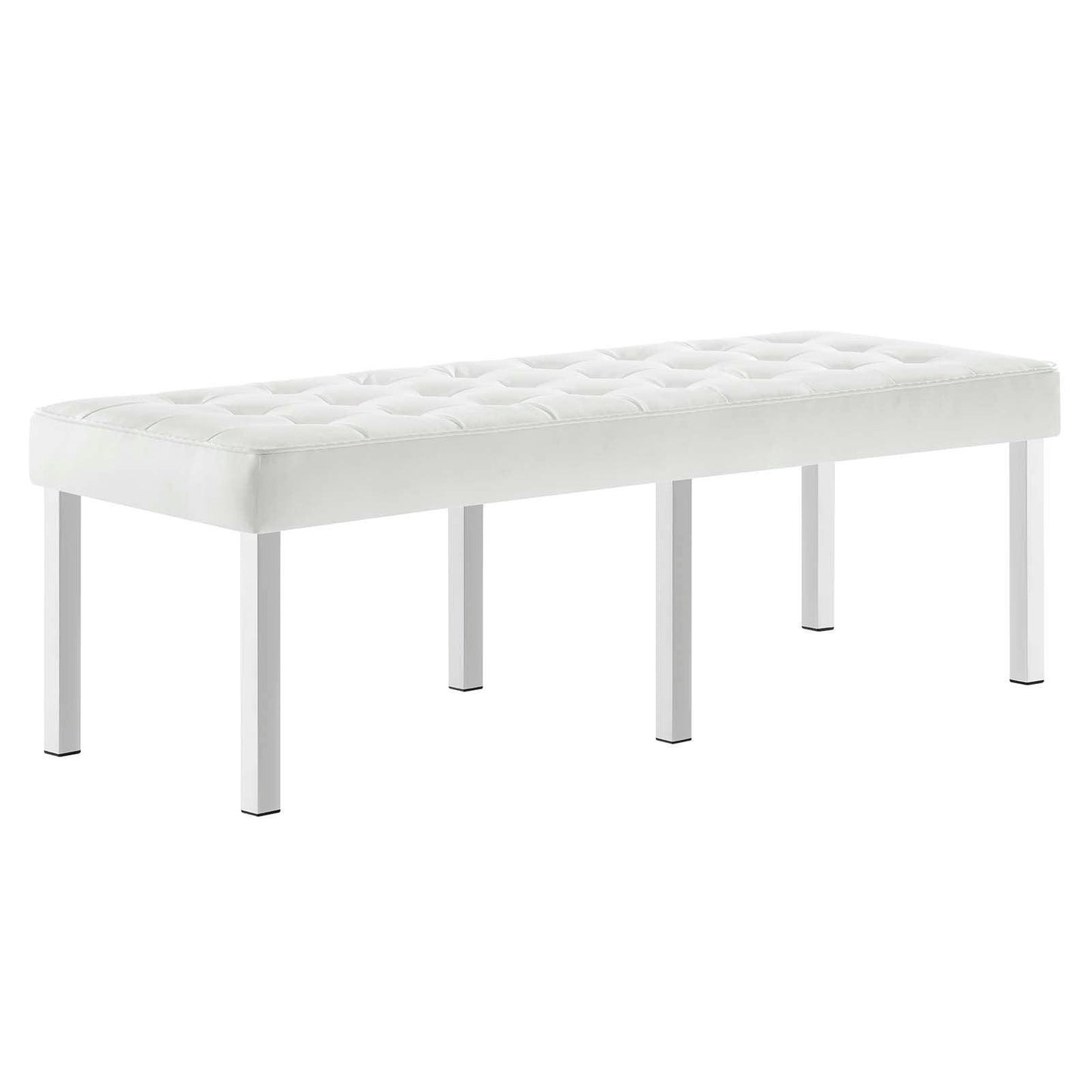 Modway Loft Tufted Vegan Leather Bench FredCo