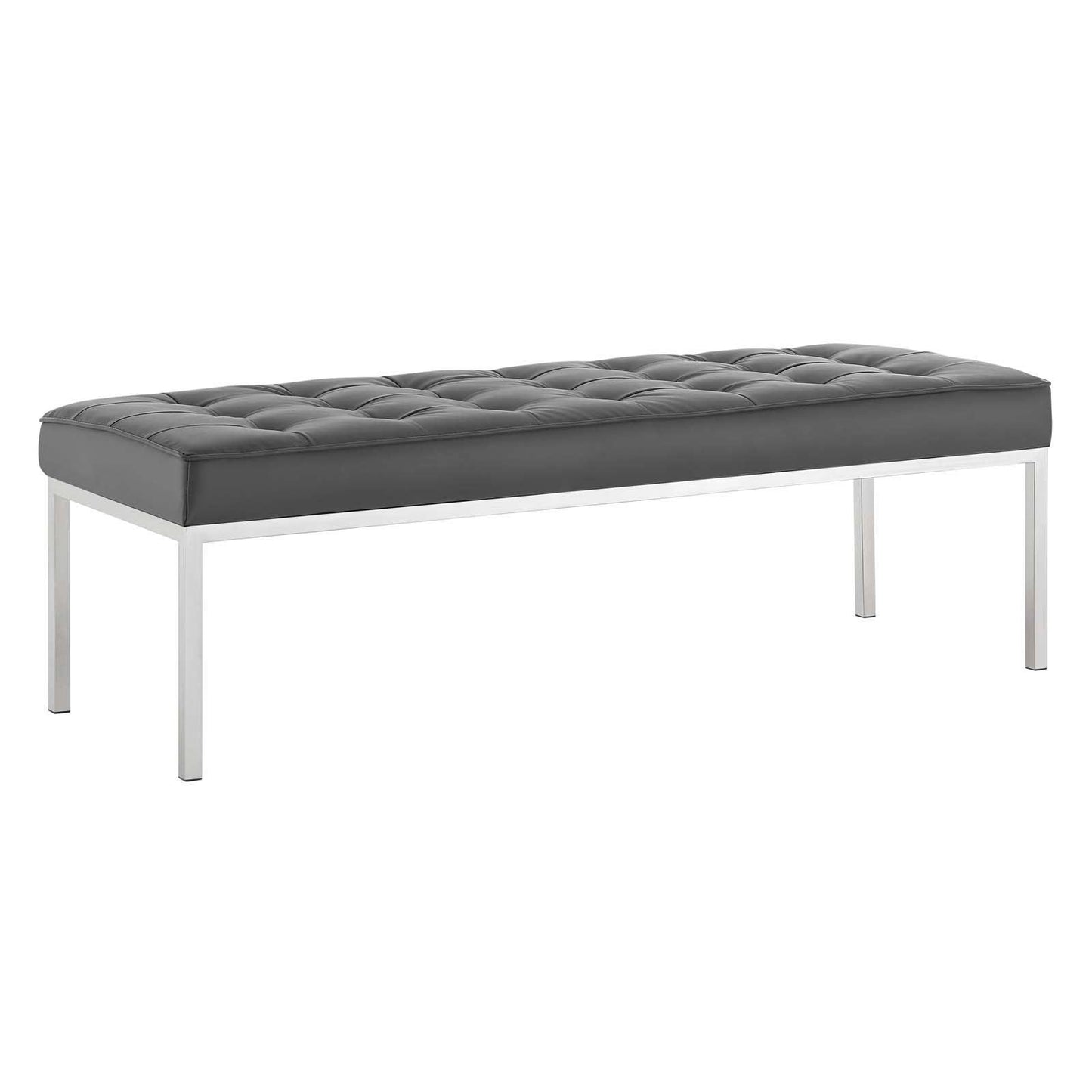 Modway Loft Tufted Vegan Leather Bench FredCo