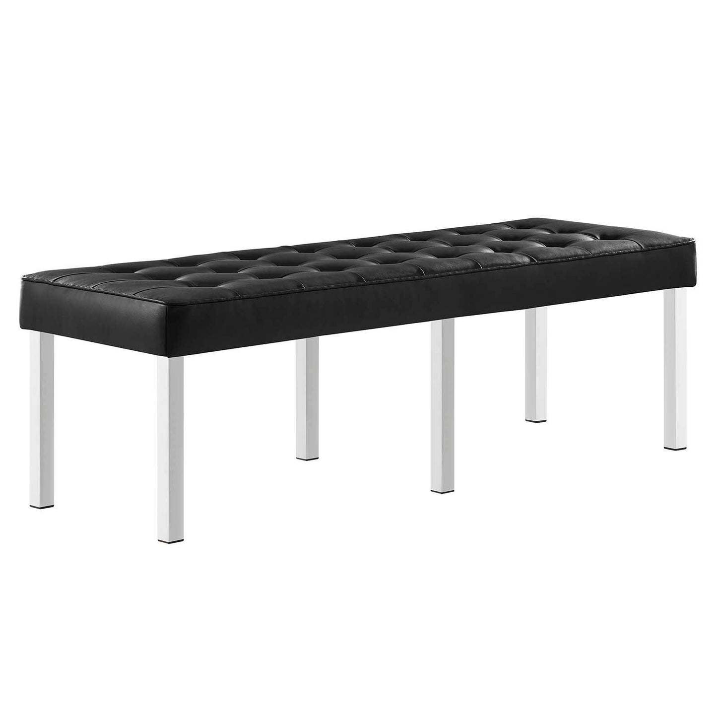 Modway Loft Tufted Vegan Leather Bench FredCo