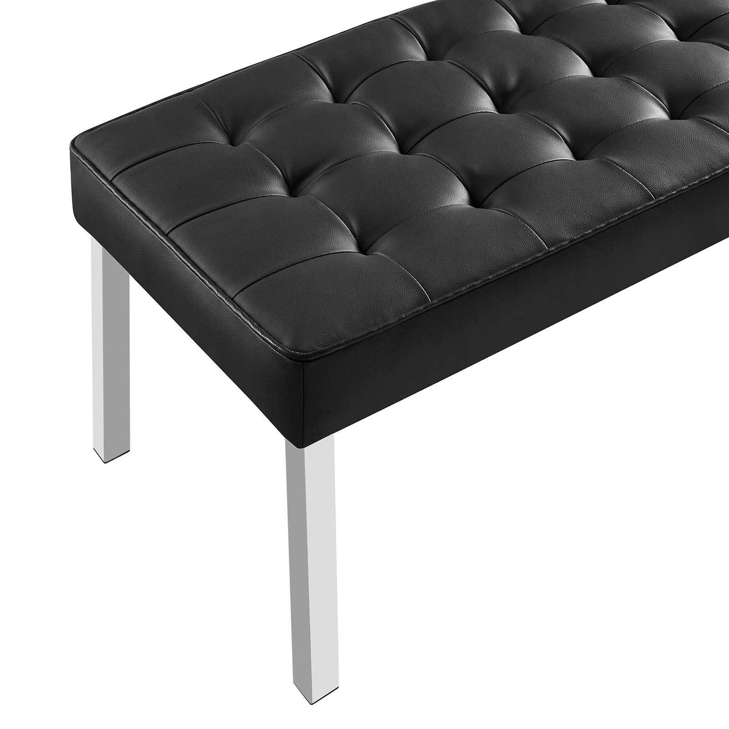 Modway Loft Tufted Vegan Leather Bench FredCo