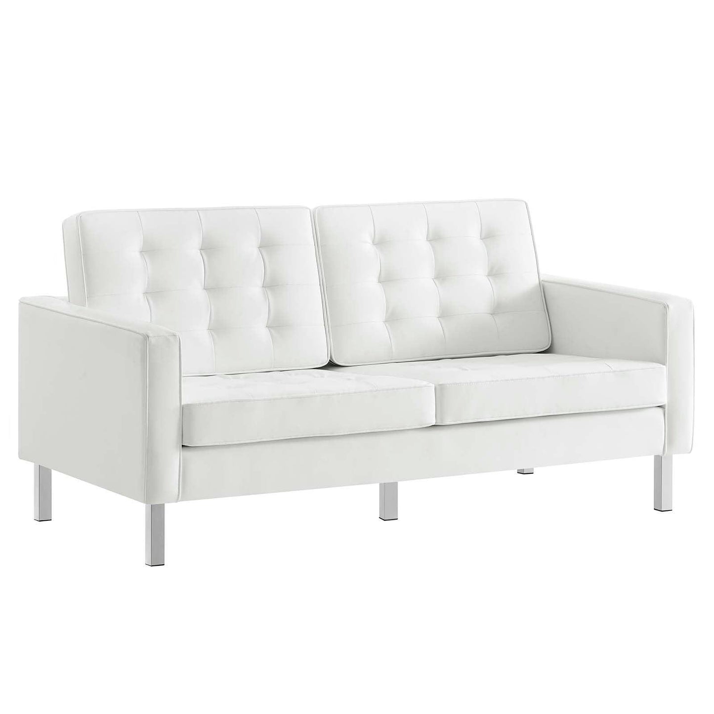 Modway Loft Tufted Vegan Leather Loveseat FredCo