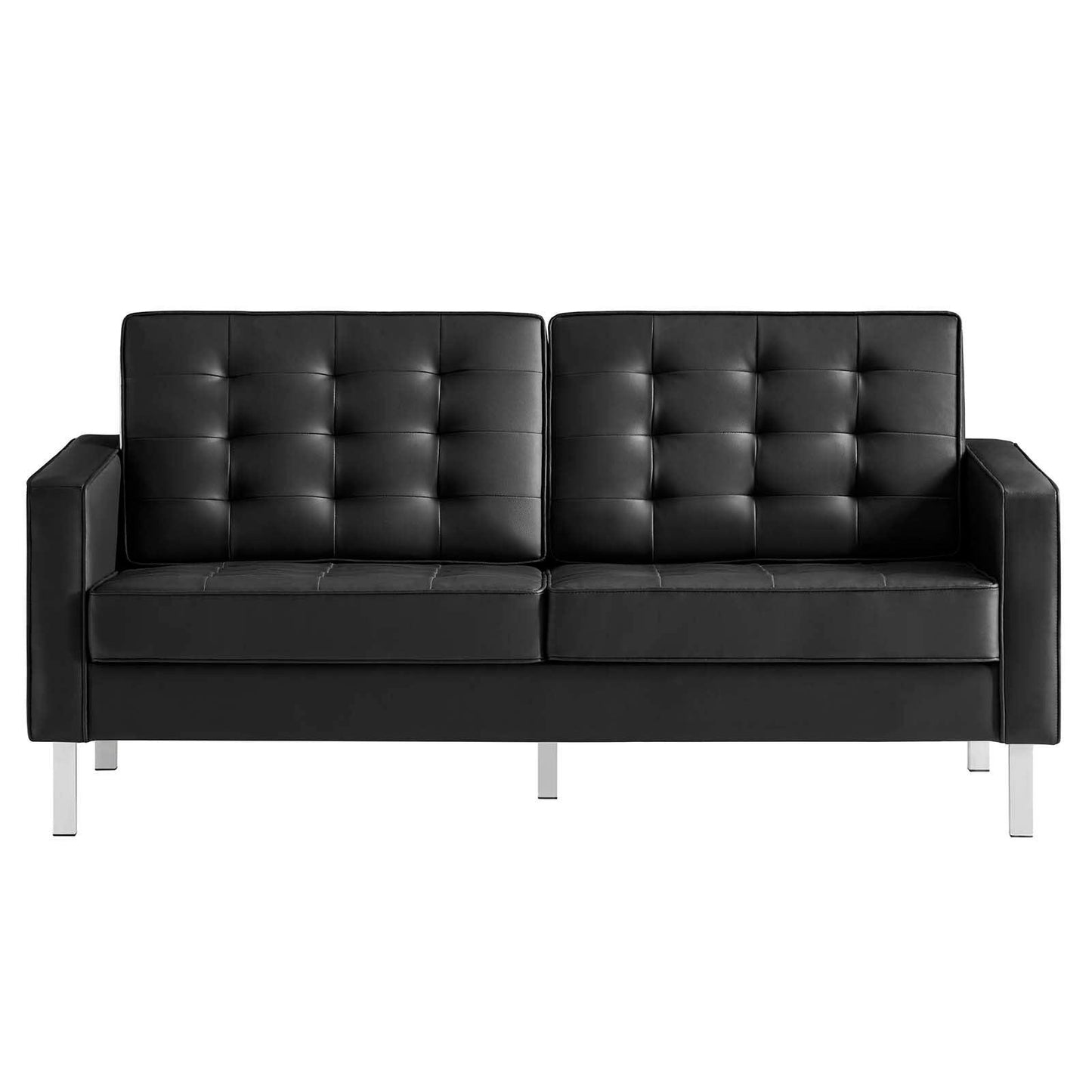 Modway Loft Tufted Vegan Leather Loveseat FredCo