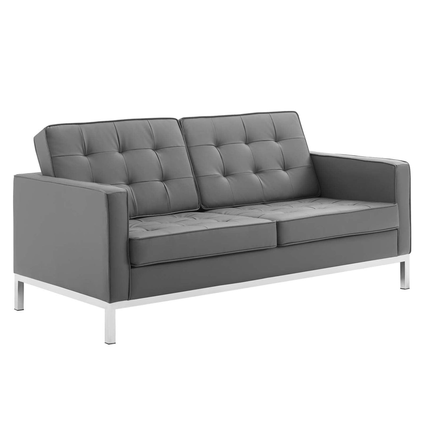 Modway Loft Tufted Vegan Leather Loveseat FredCo